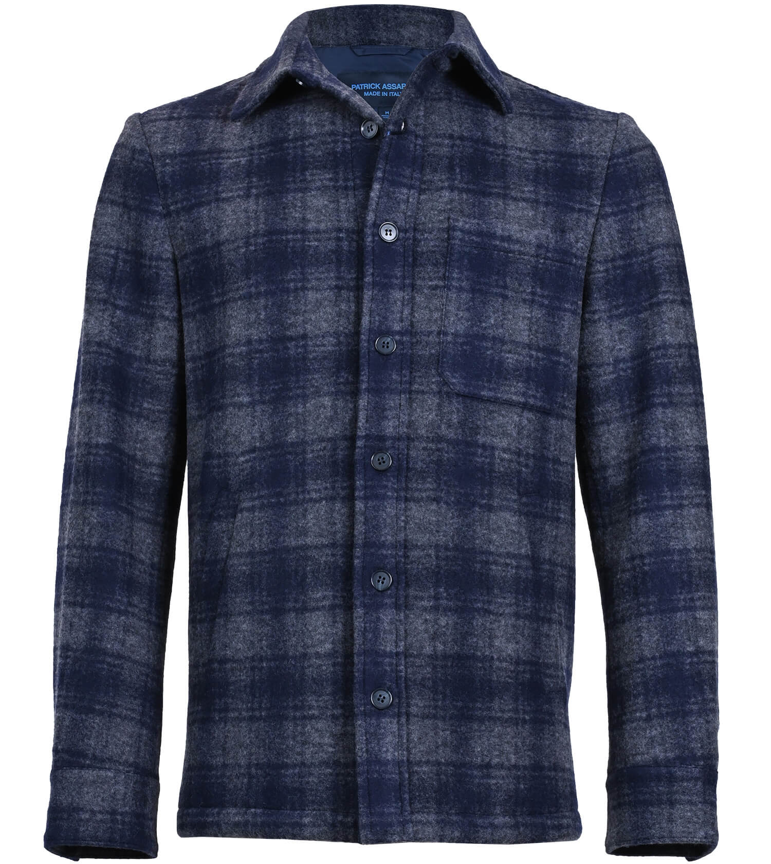 PATRICK ASSARAF Wool Plaid Shirt Jacket