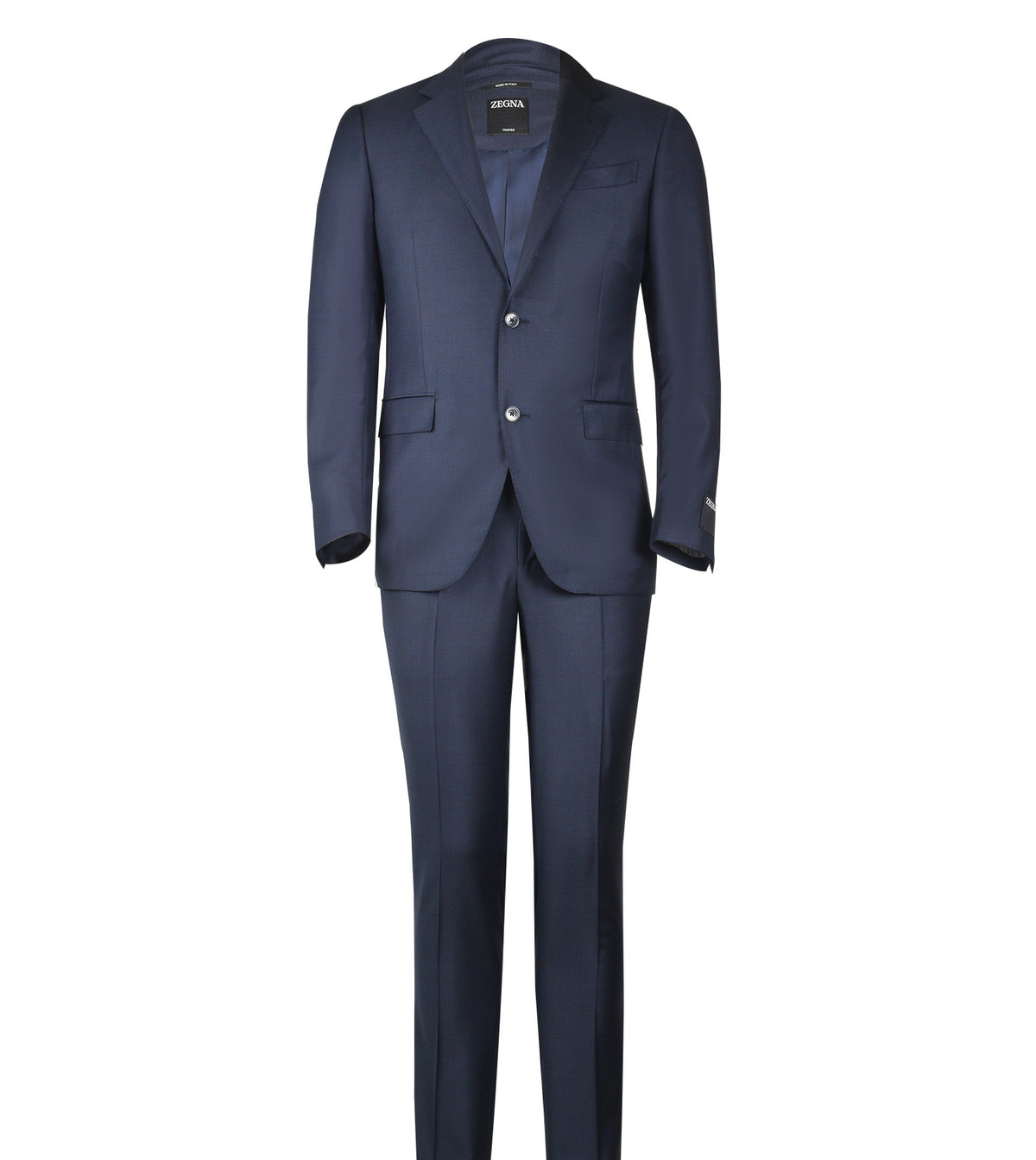 ZEGNA Navy Trofeo Ticweave Suit | Sam Malouf Authentic Luxury