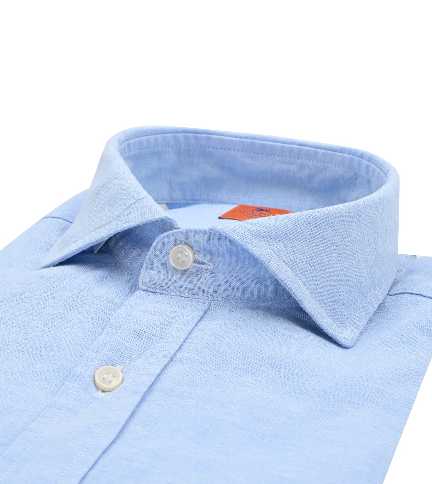 SAM MALOUF ORANGE LABEL Washed Cotton/Linen Long Sleeve Sport Shirt