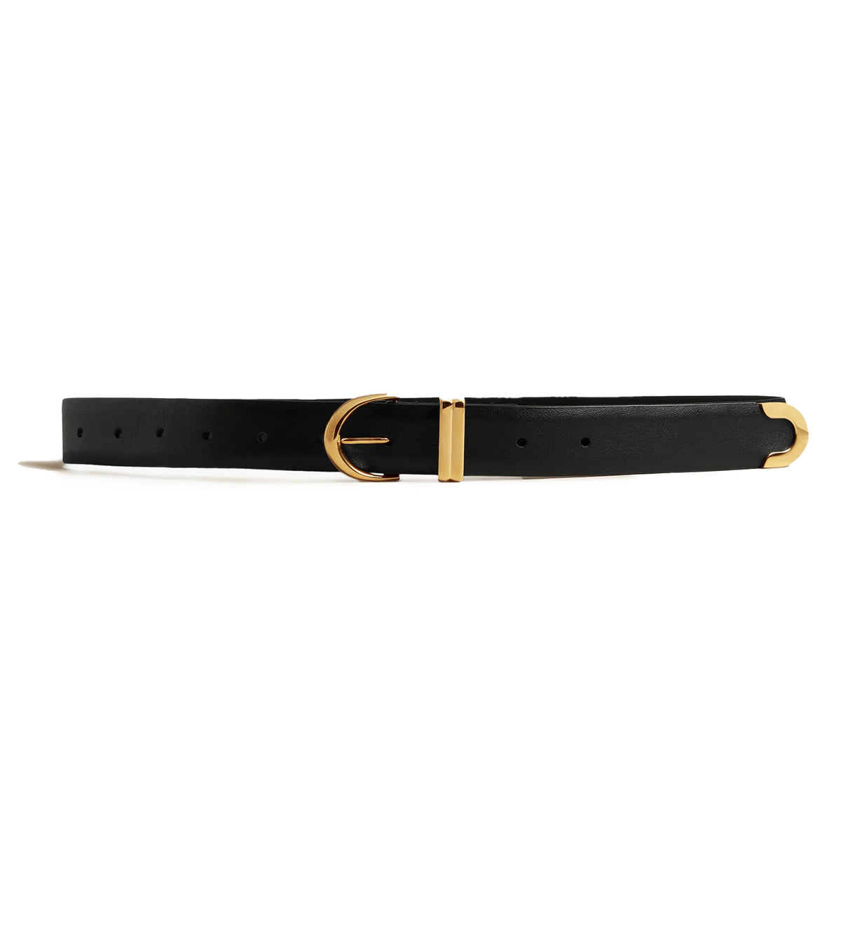 KHAITE Bambi Skinny Belt With Gold Hardware | Sam Malouf  display picture 1