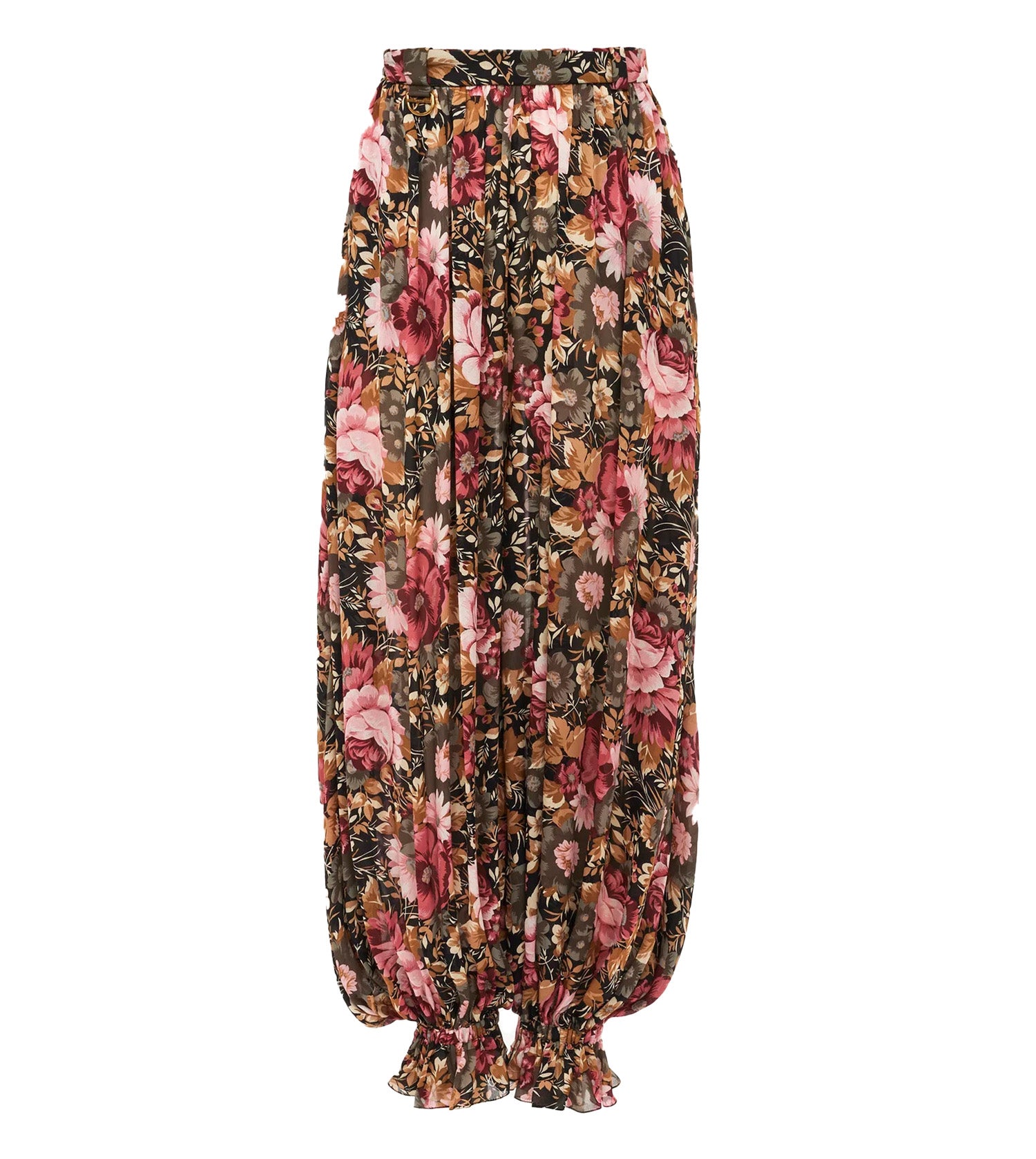 CHLOÉ Roses Print On Organic Silk Crepe De Chine Pants-Runway