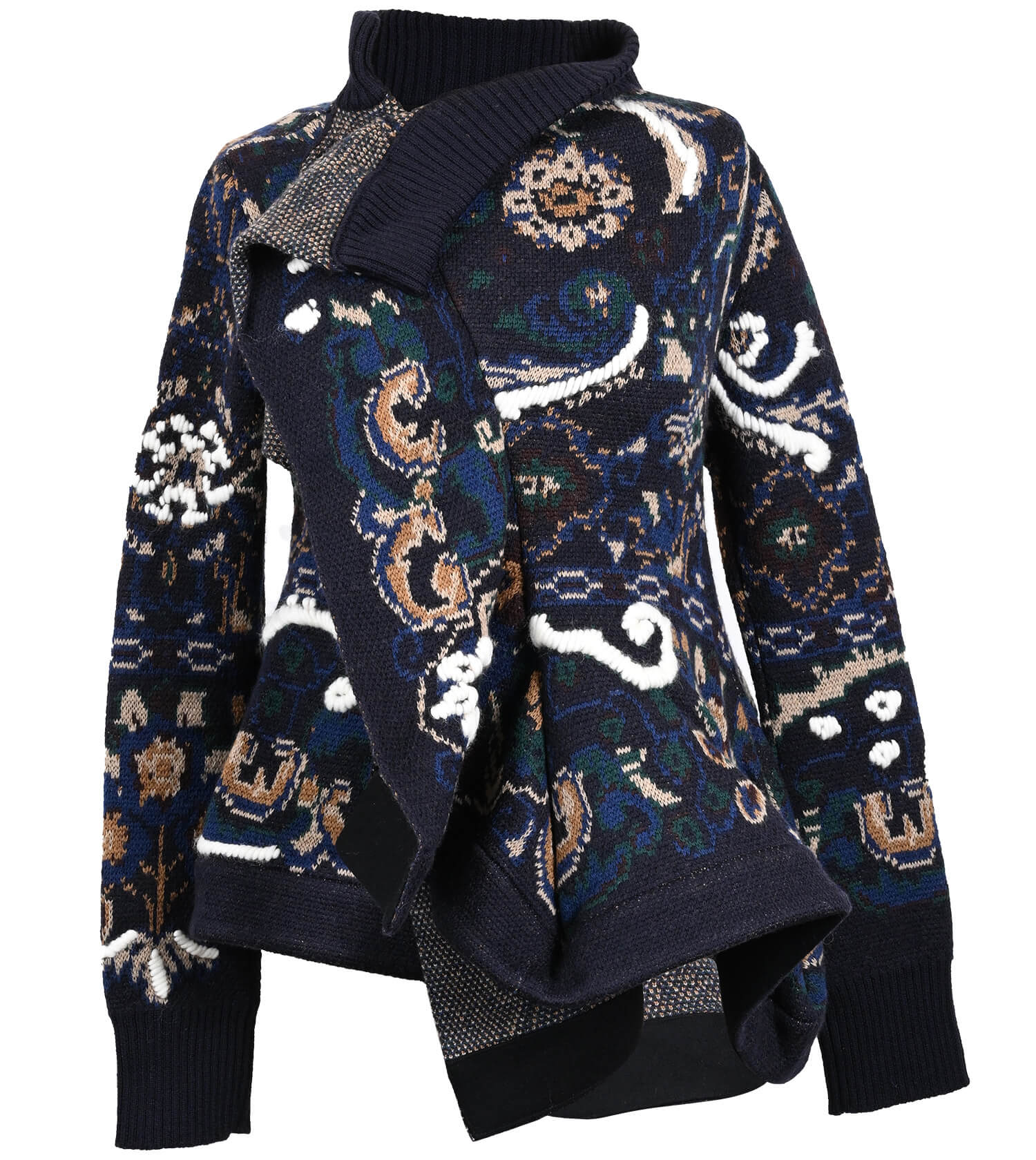 SACAI Floral Jacquard Knit Blouson