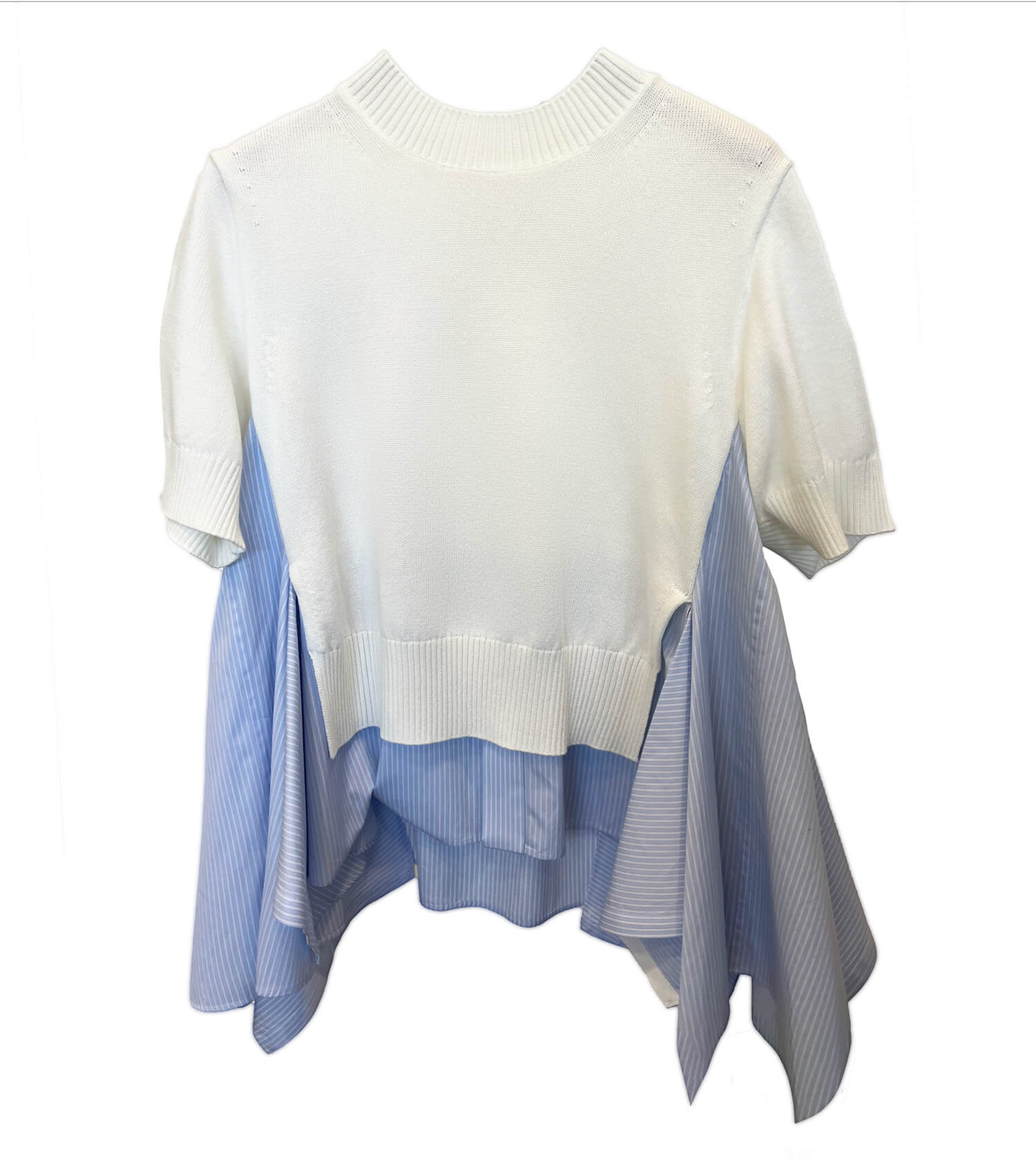 SACAI Cotton Poplin x Knit Pullover