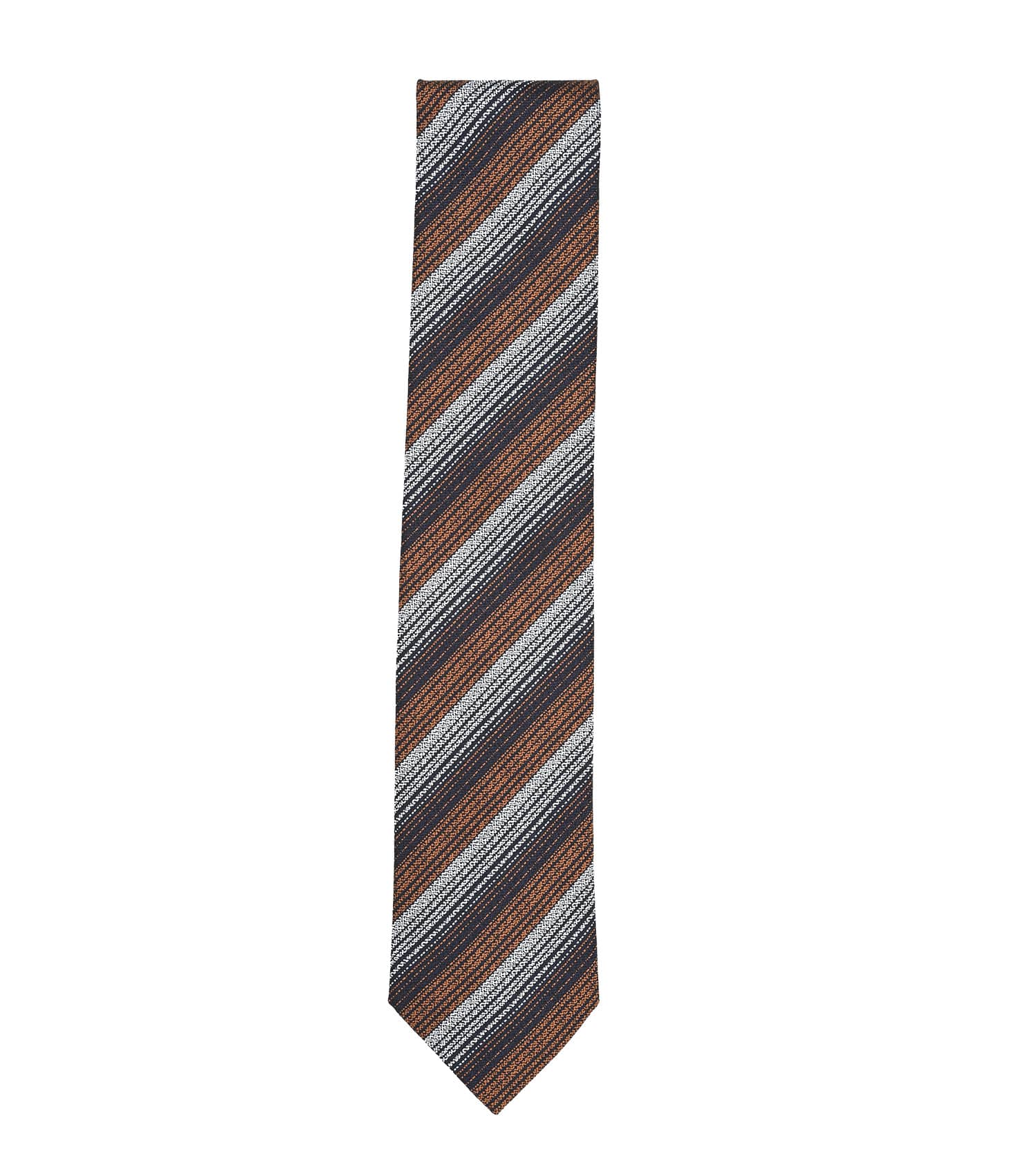 ZEGNA Brown Multi Diagonal Stripe Tie