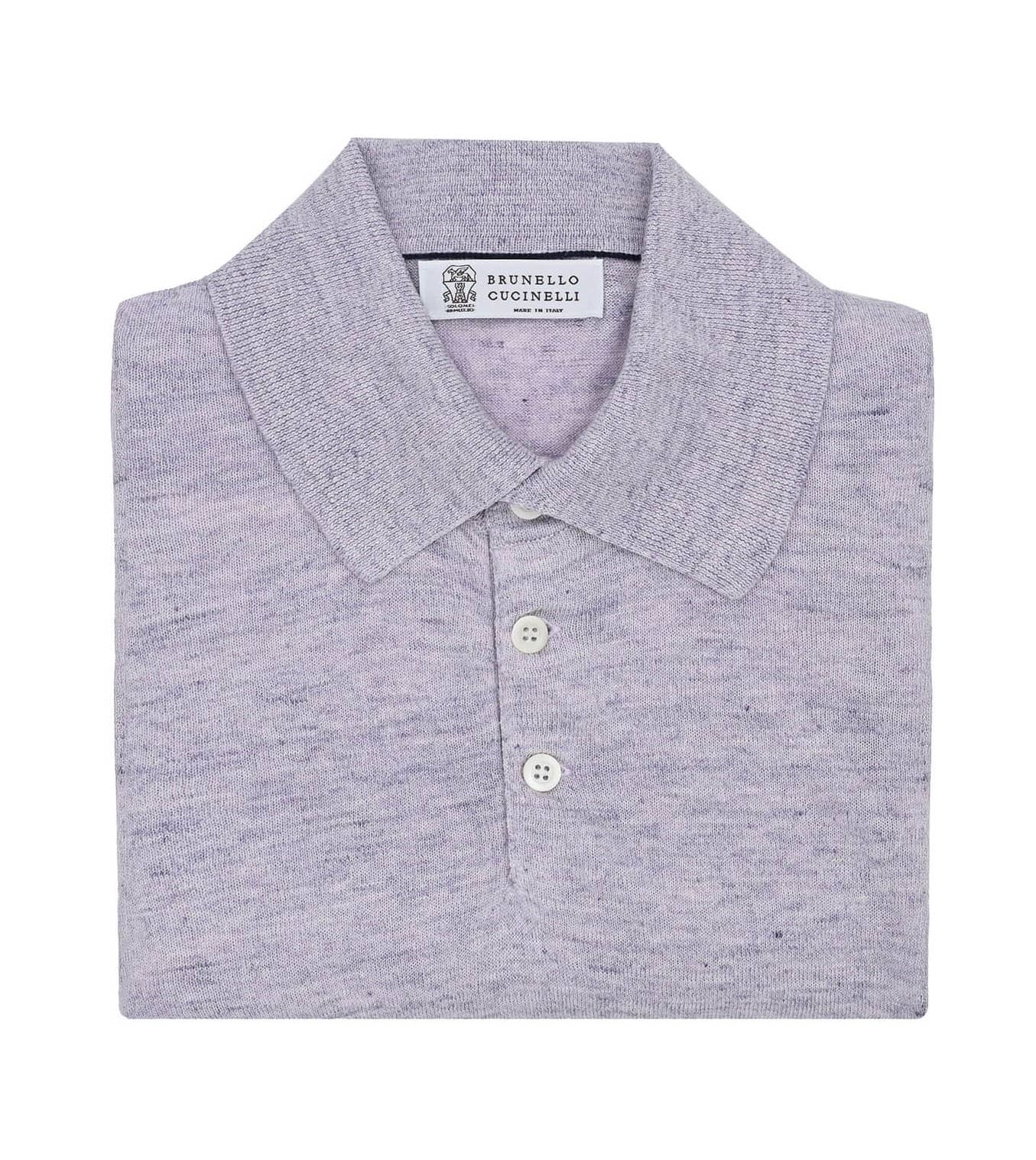 BRUNELLO CUCINELLI Knitted Linen Blend Polo Shirt