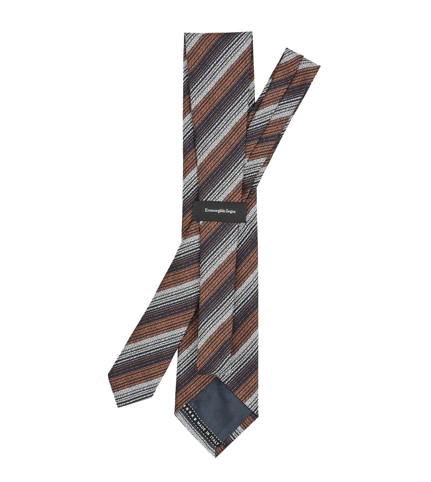 ZEGNA Brown Multi Diagonal Stripe Tie