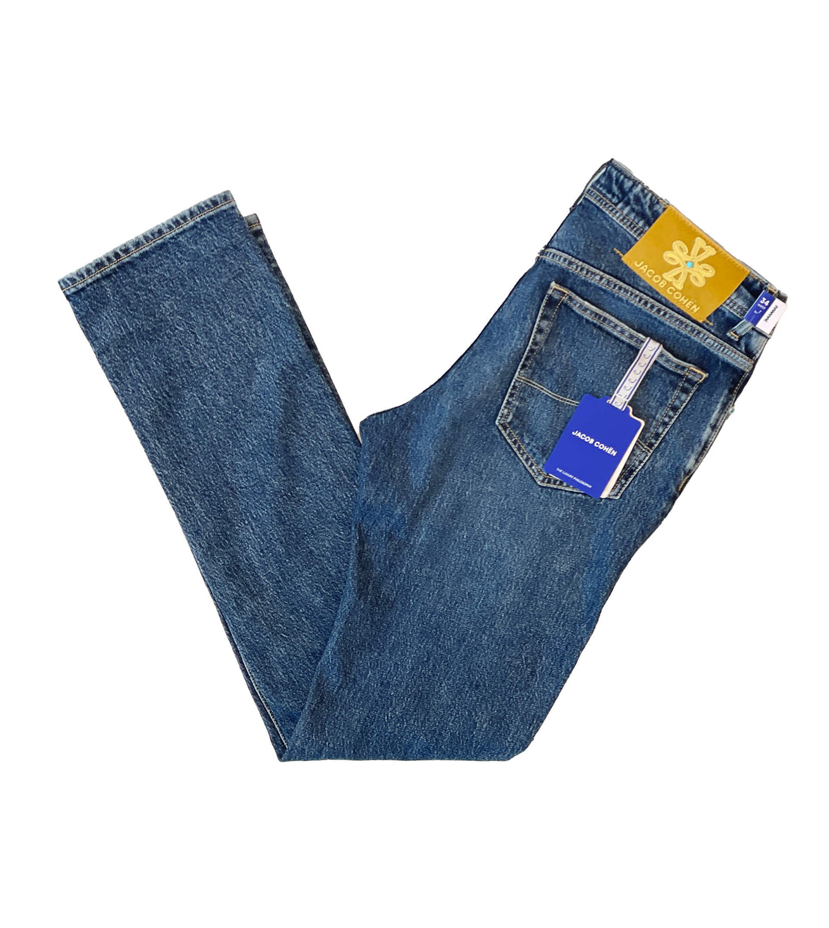 JACOB COHEN Five Pocket Unique Logo Patch Denim Sam Malouf