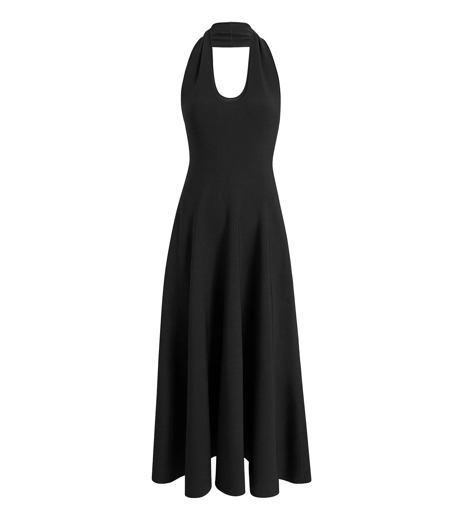 Khaite Black halter neck dress