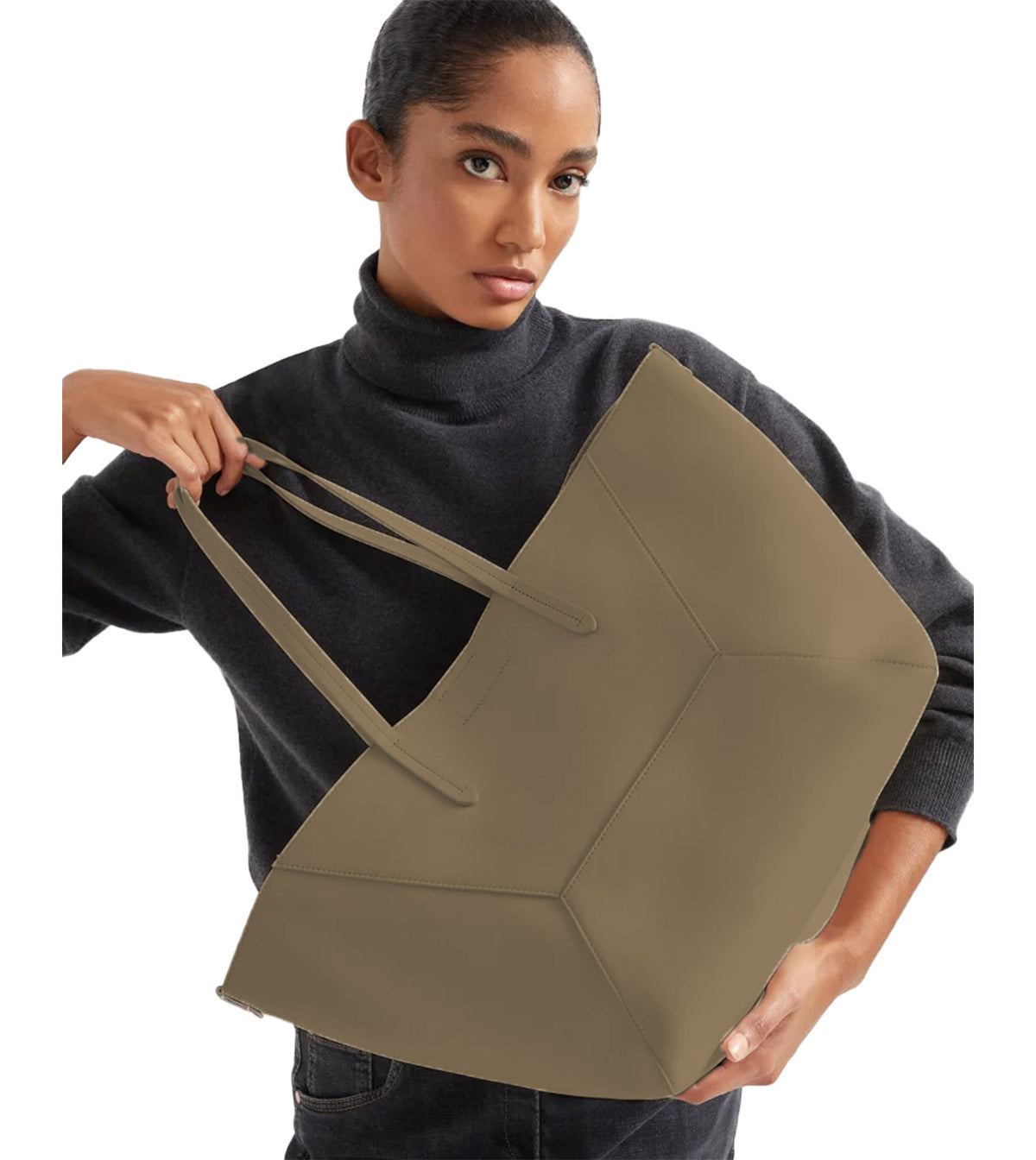 BRUNELLO CUCINELLI Leather Large Tote Duo Bag | Sam Malouf  display picture 2