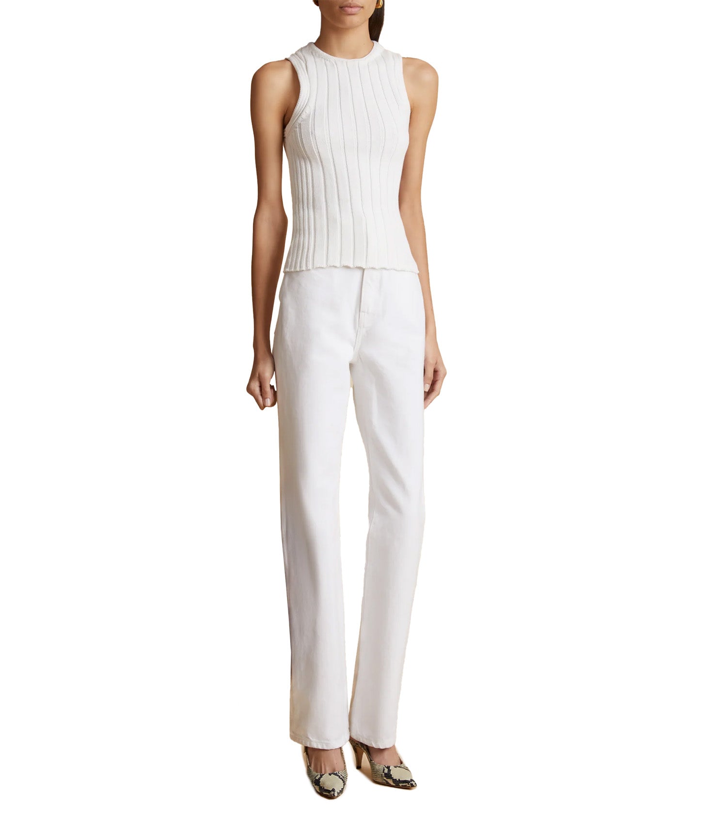 Elegant White Denim 5 pocket
