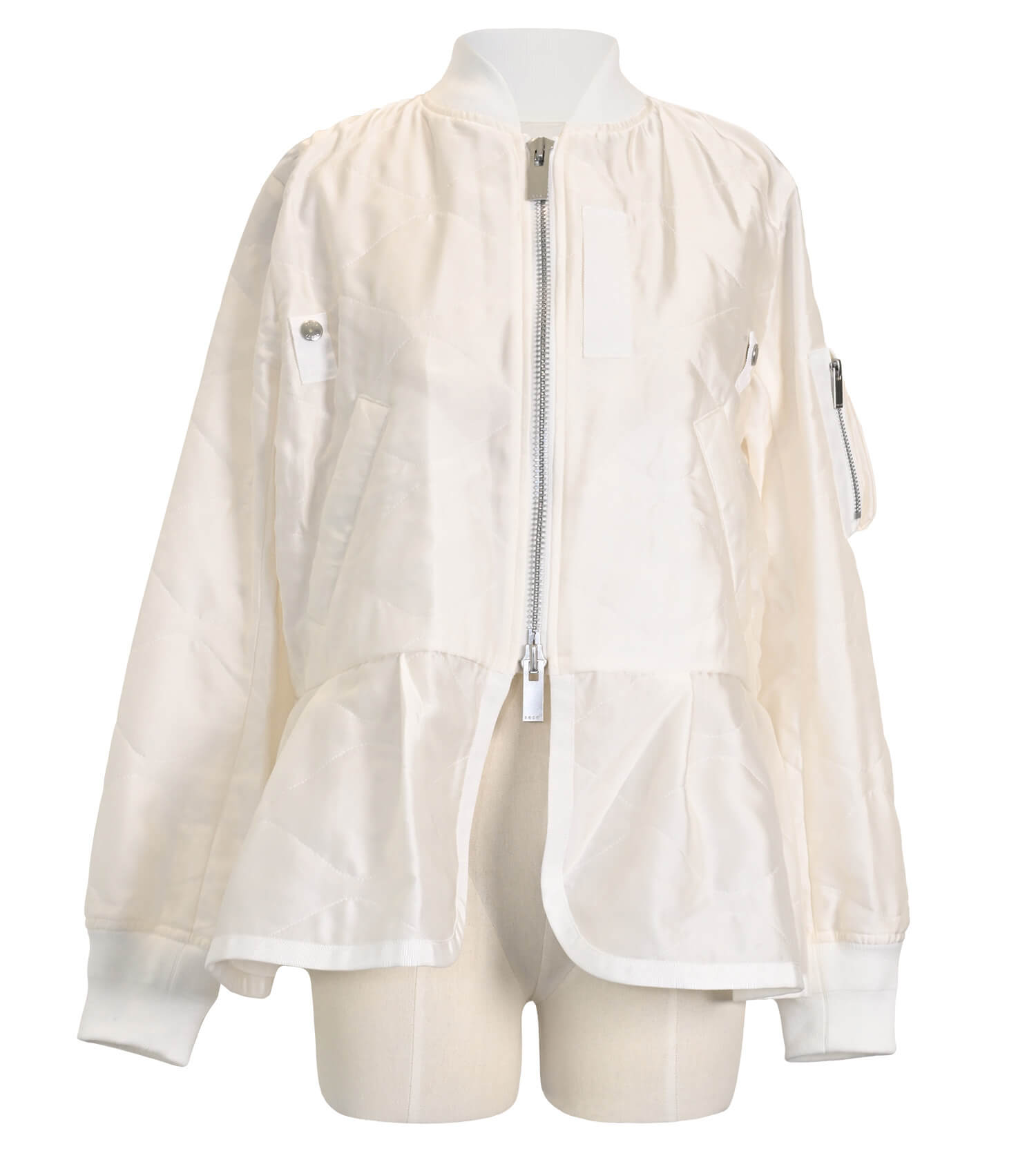 SACAI Quilted Satin Blouson Pleated Detail