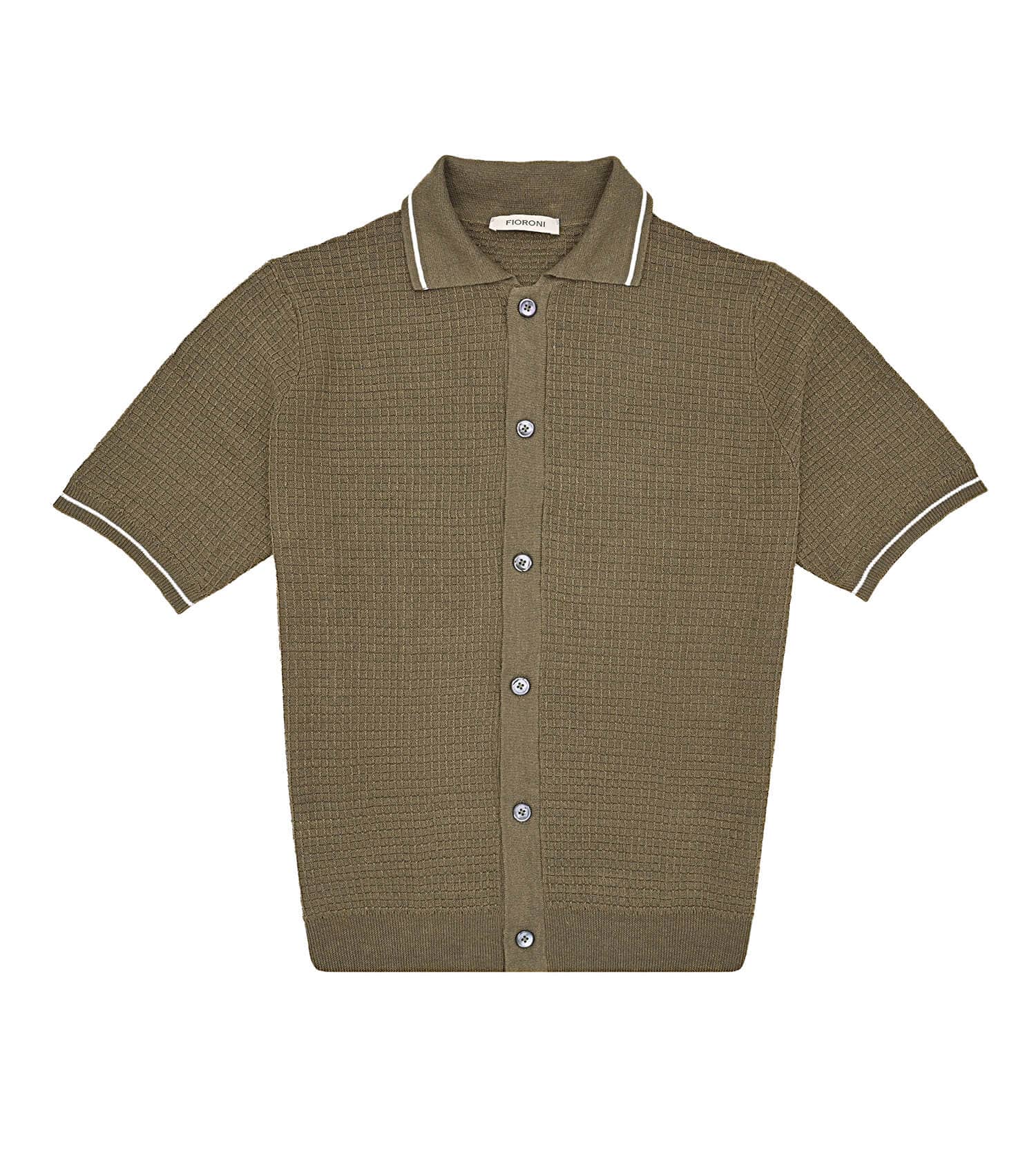 FIORONI CASHMERE Cotton/Linen Half Sleeve Polo Shirt