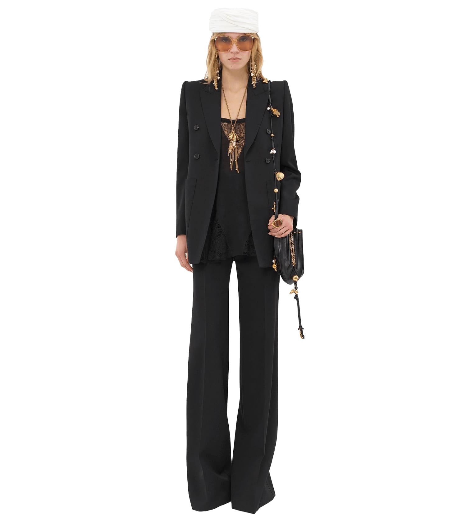 CHLOÉ High-rise flared pants in wool grain de poudre