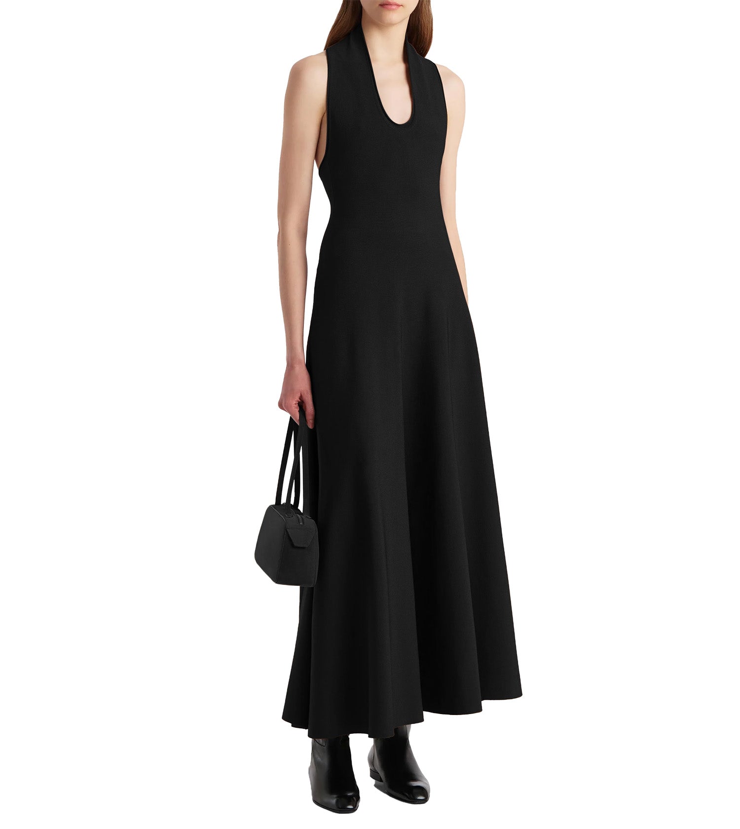 Khaite Black halter neck dress