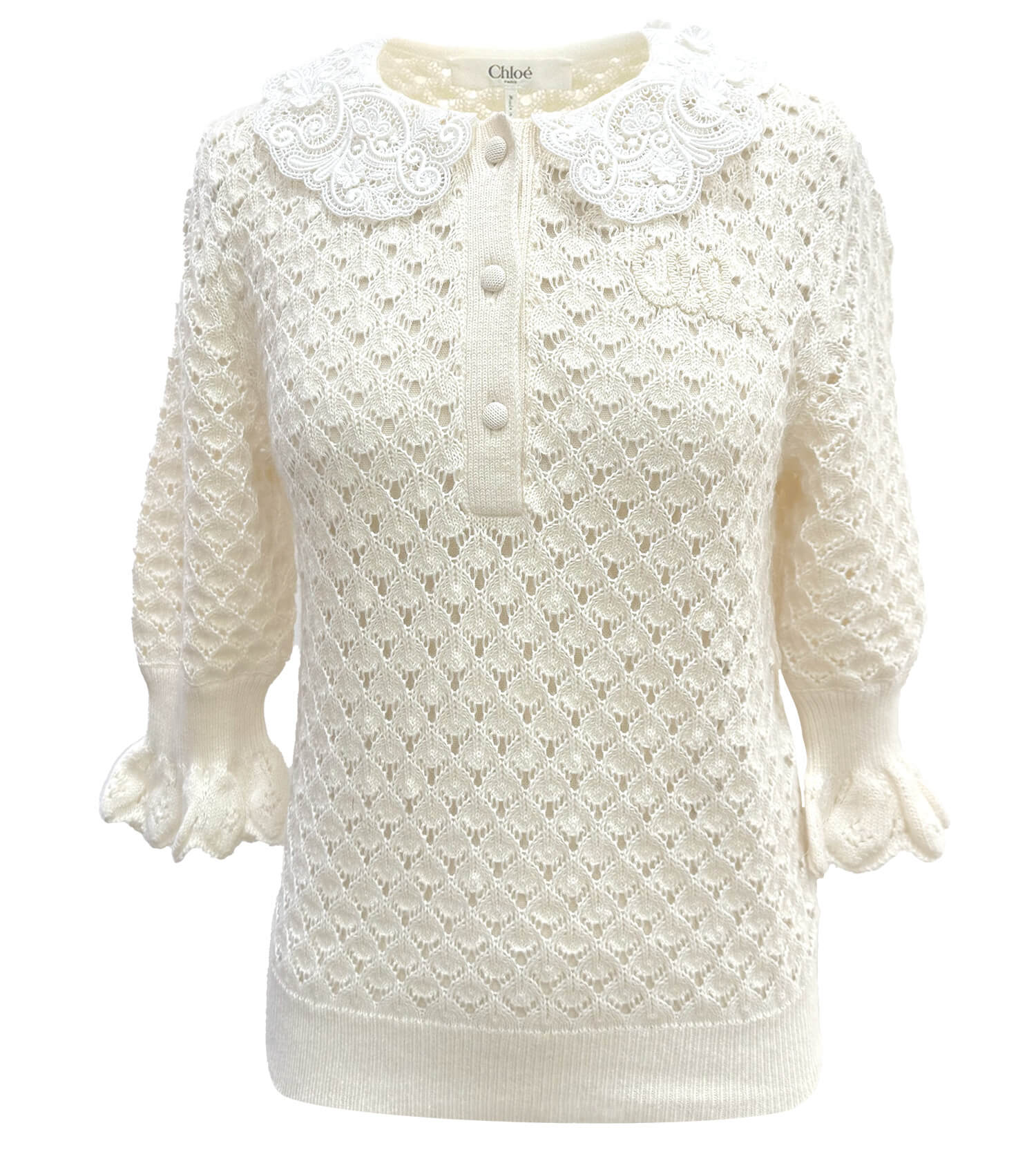 CHLOÉ Pullover Sweater With Lace Collar