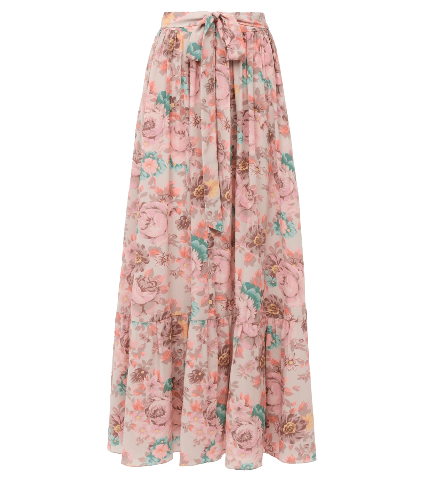 CHLOÉ Gathered Midi Skirt In Crepe De Chine