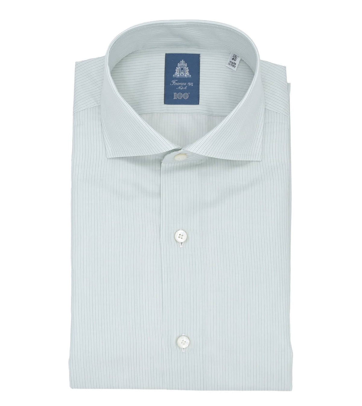 finamore dress shirts Finamore 'Traveller' shirt Napoli fit Collar Eduardo Alumo light Blue stripe poplin 43