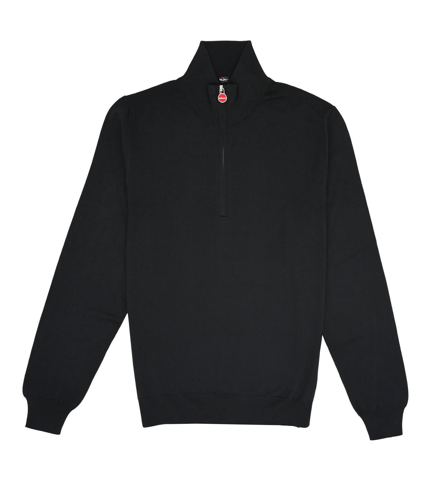 KITON Black 14 Micron Quarter Zip Sweater