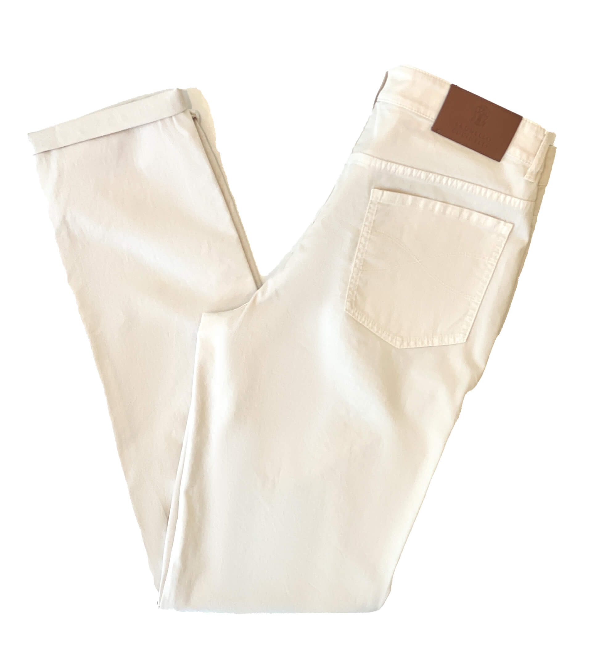 Brunello Cucinelli Over Dyed 5 Pocket Cream Pant