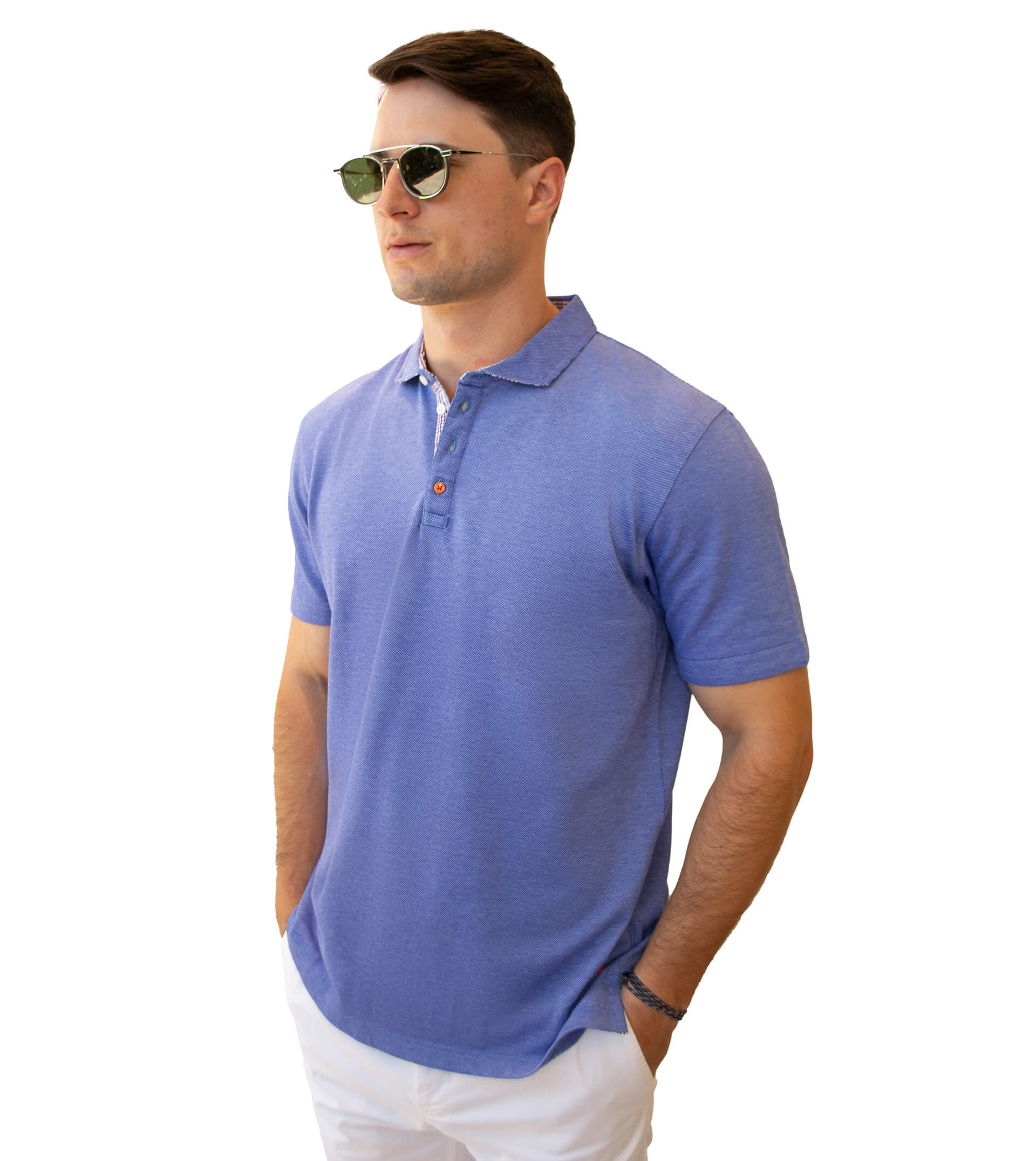 SAM MALOUF ORANGE LABEL Oxford Pique Polo +Colors