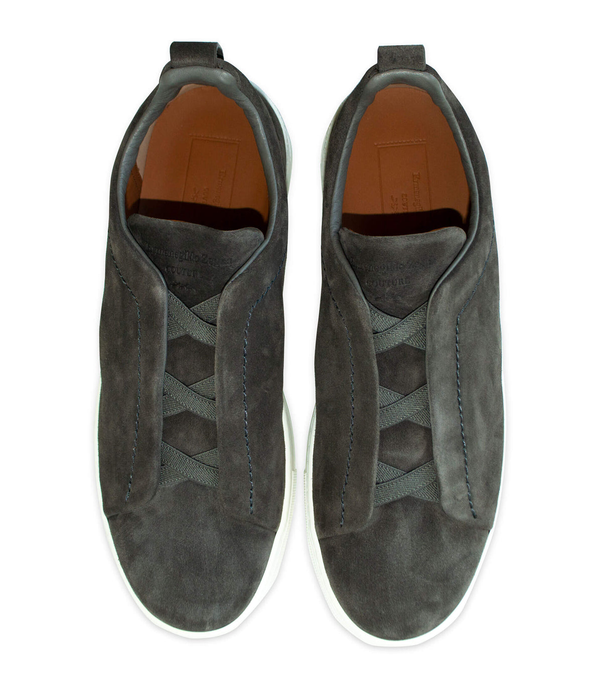 Zegna - Triple Stitch Gray Wool Low Top Sneaker