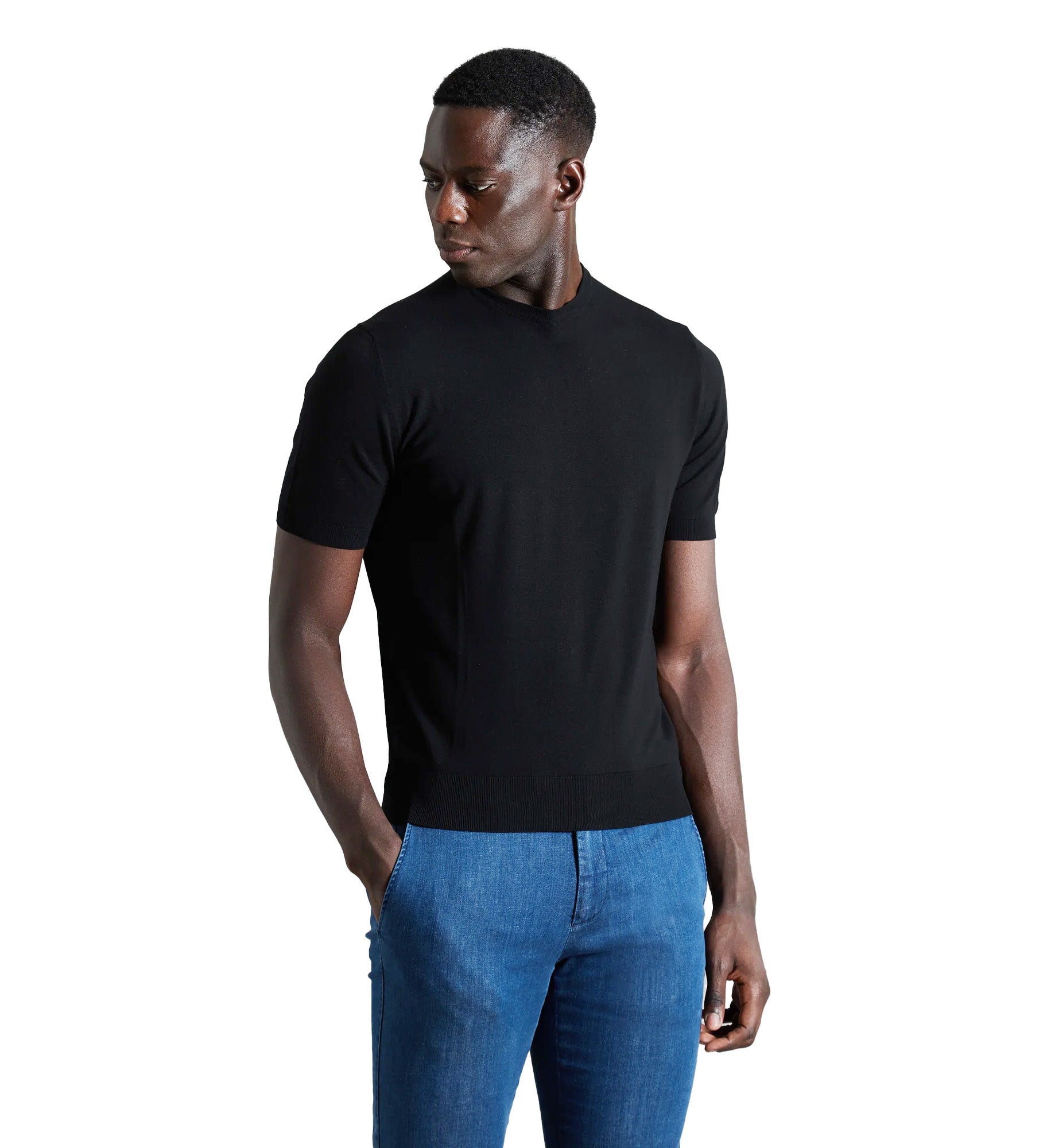 COLOMBO Cashmere Silk Short Sleeve Sweater