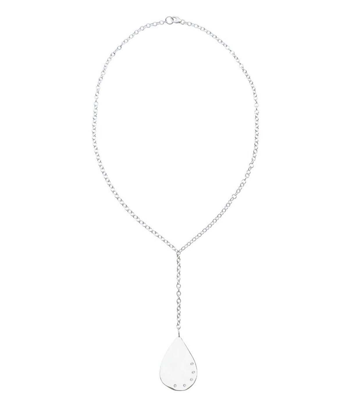 ALI GRACE Sterling Teardrop Charm Lariat