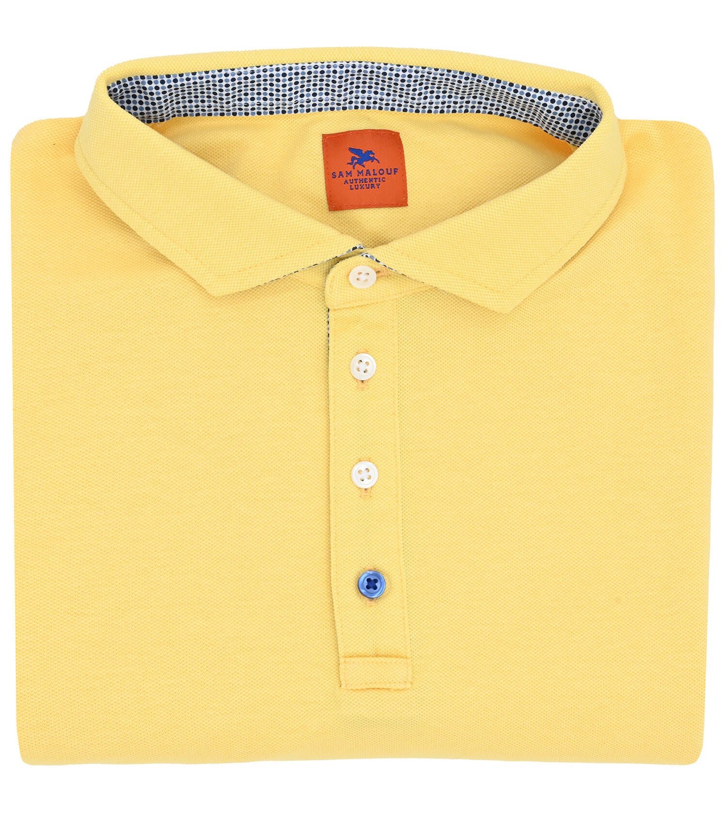 SAM MALOUF Orange Label Tech Pique Polo