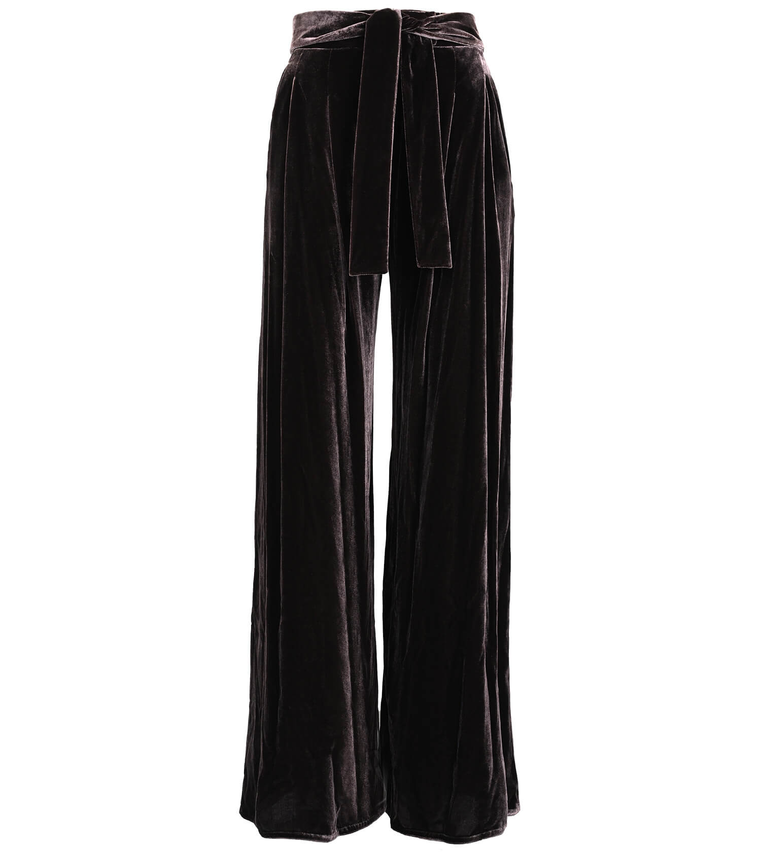 DUSAN Wide Leg Pants W/Belt Silk Velvet