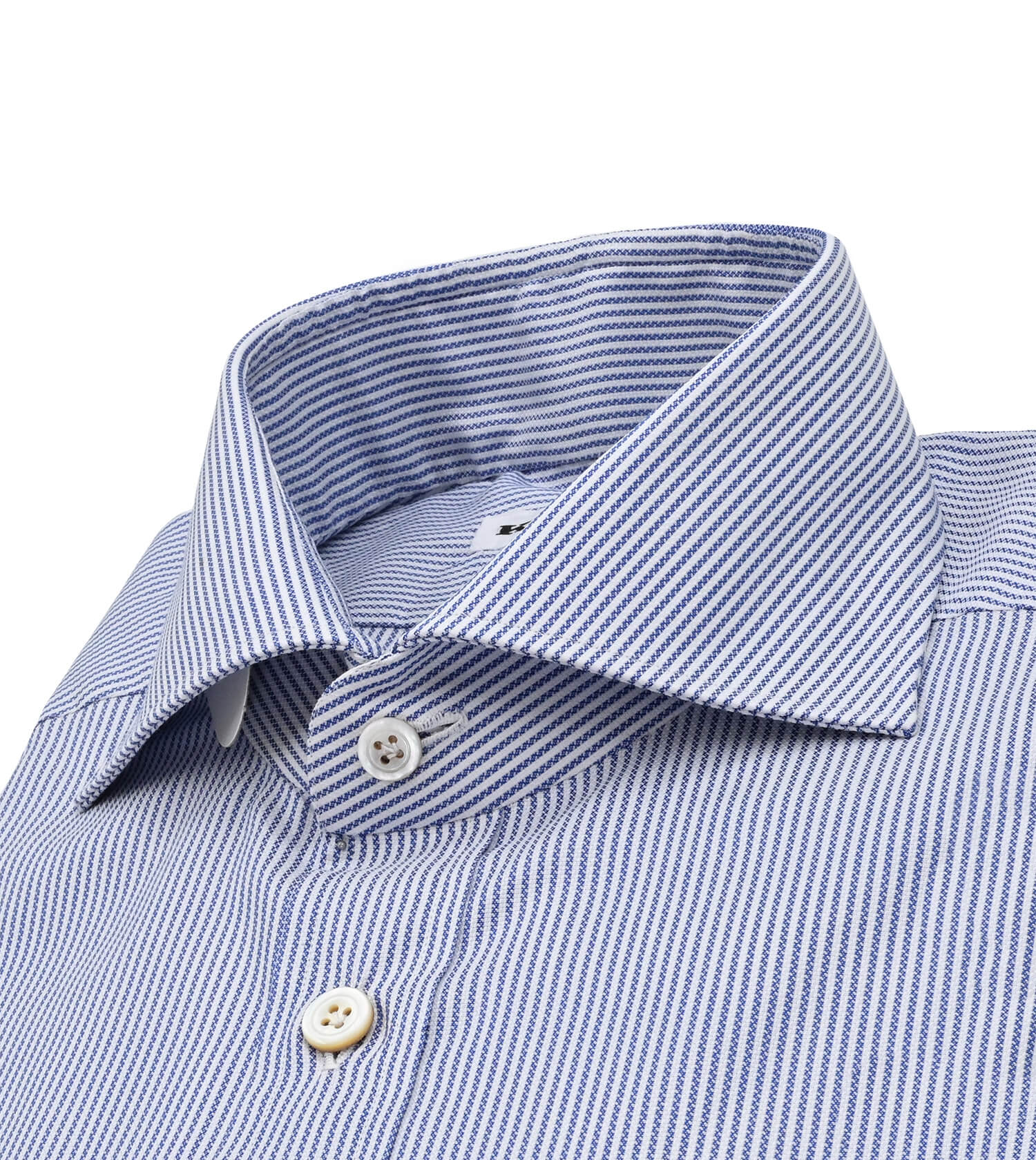 KITON Blue/White Striped Sport Shirt