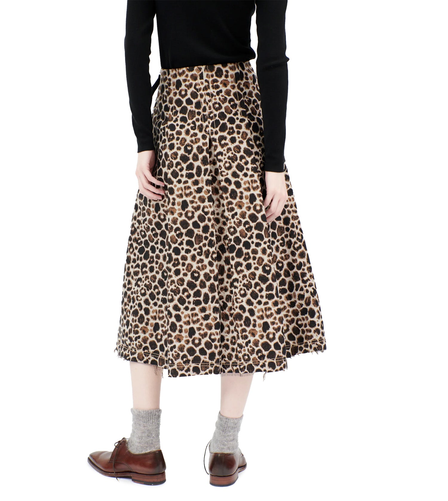 ODEEH Animal Printed Flare Skirt