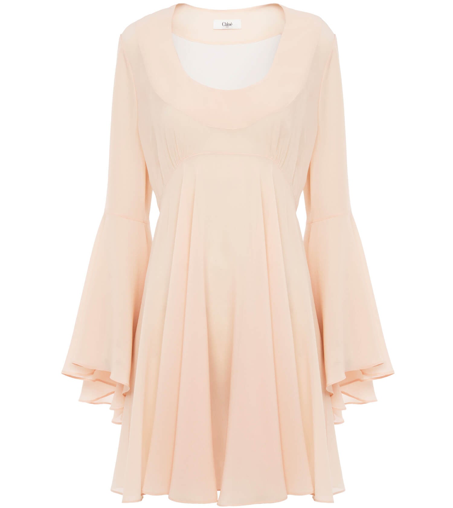 CHLOÉ Ruched Pink Mini Dress