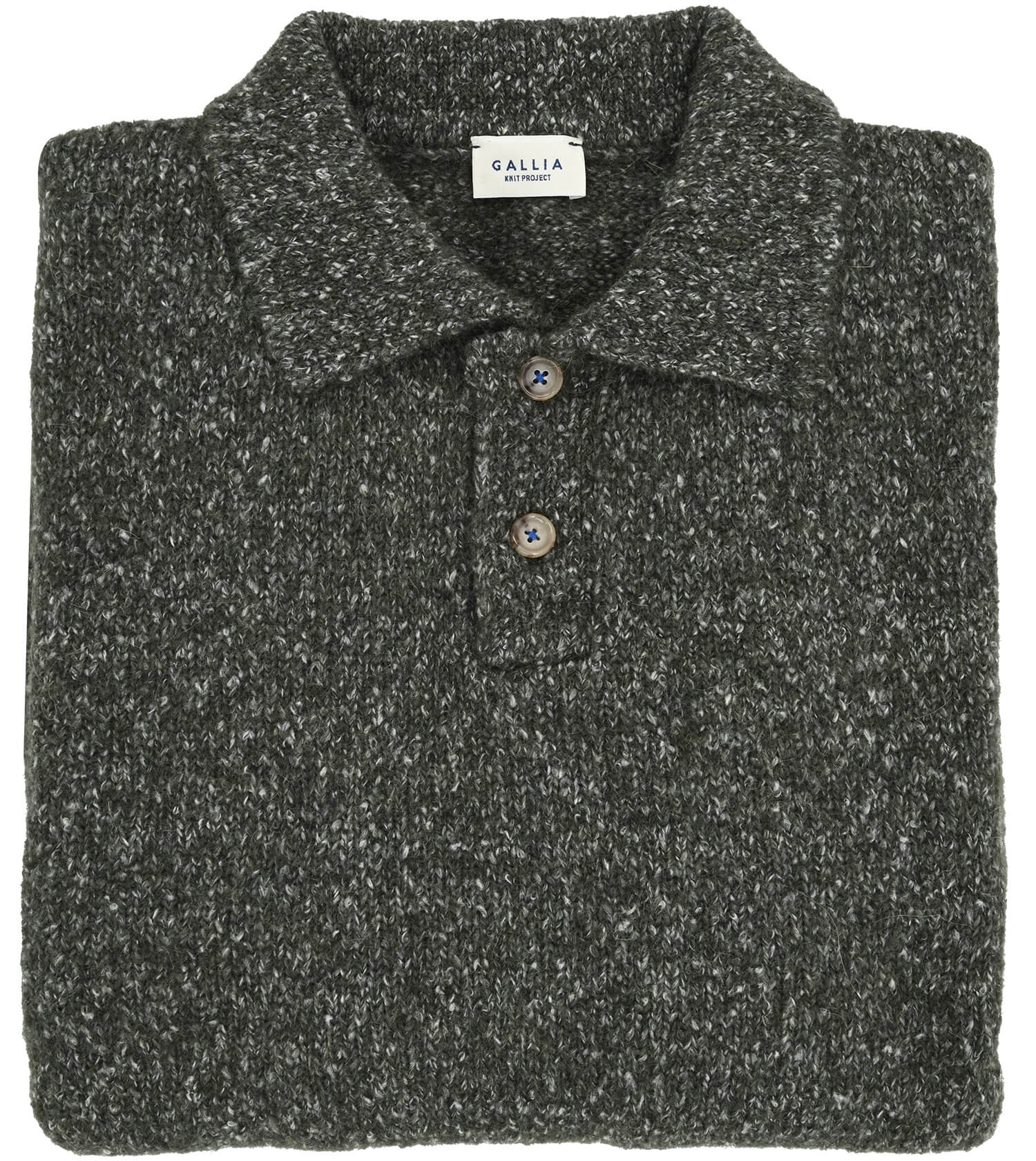 GALLIA Melange Long Sleeve Polo
