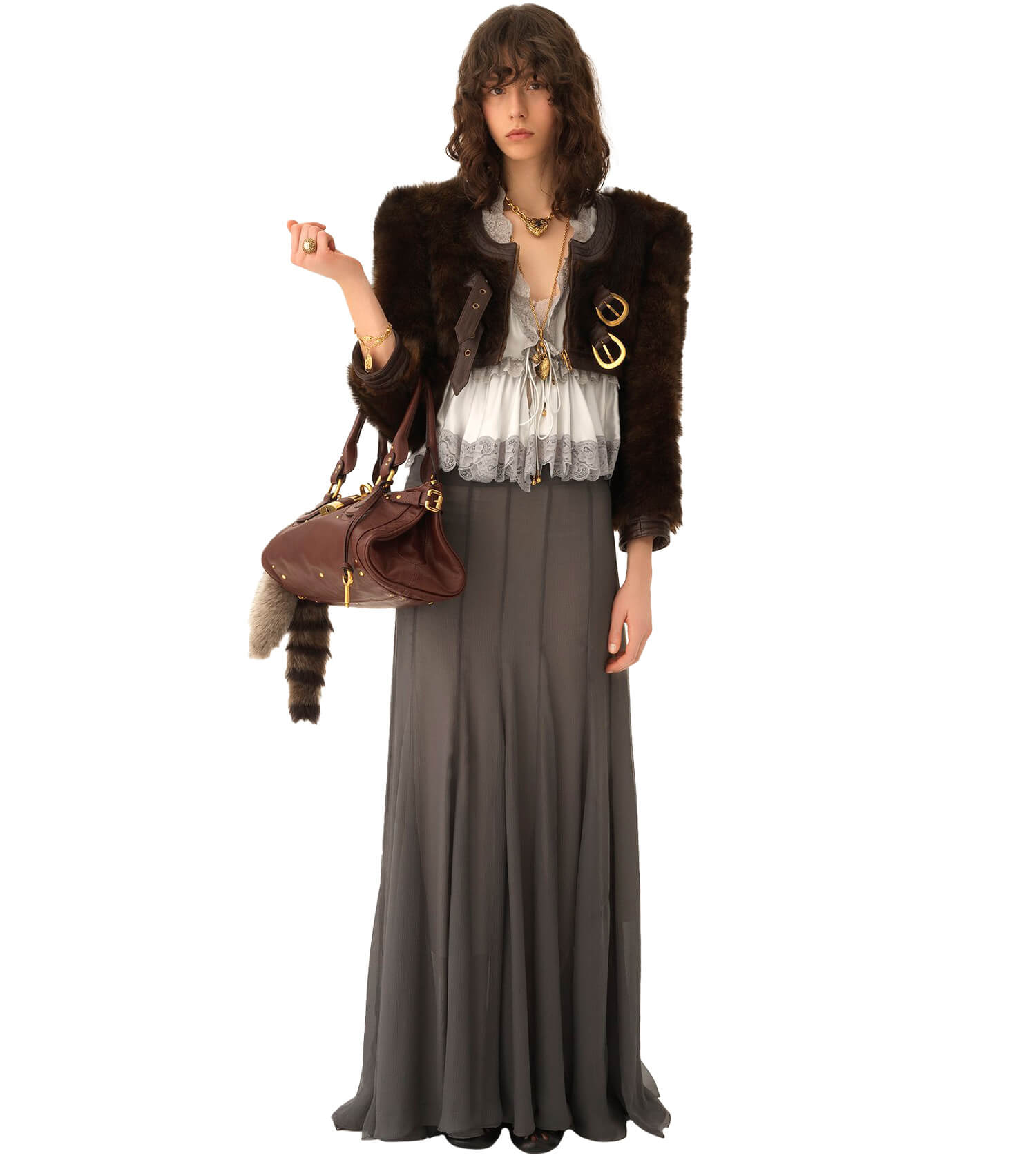 CHLOÉ Fluid Maxi Skirt In Washed Silk Satin