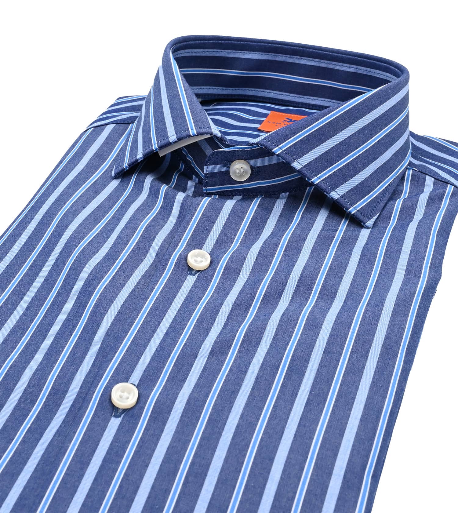 SAM MALOUF ORANGE LABEL Navy Track Stripe Sport Shirt