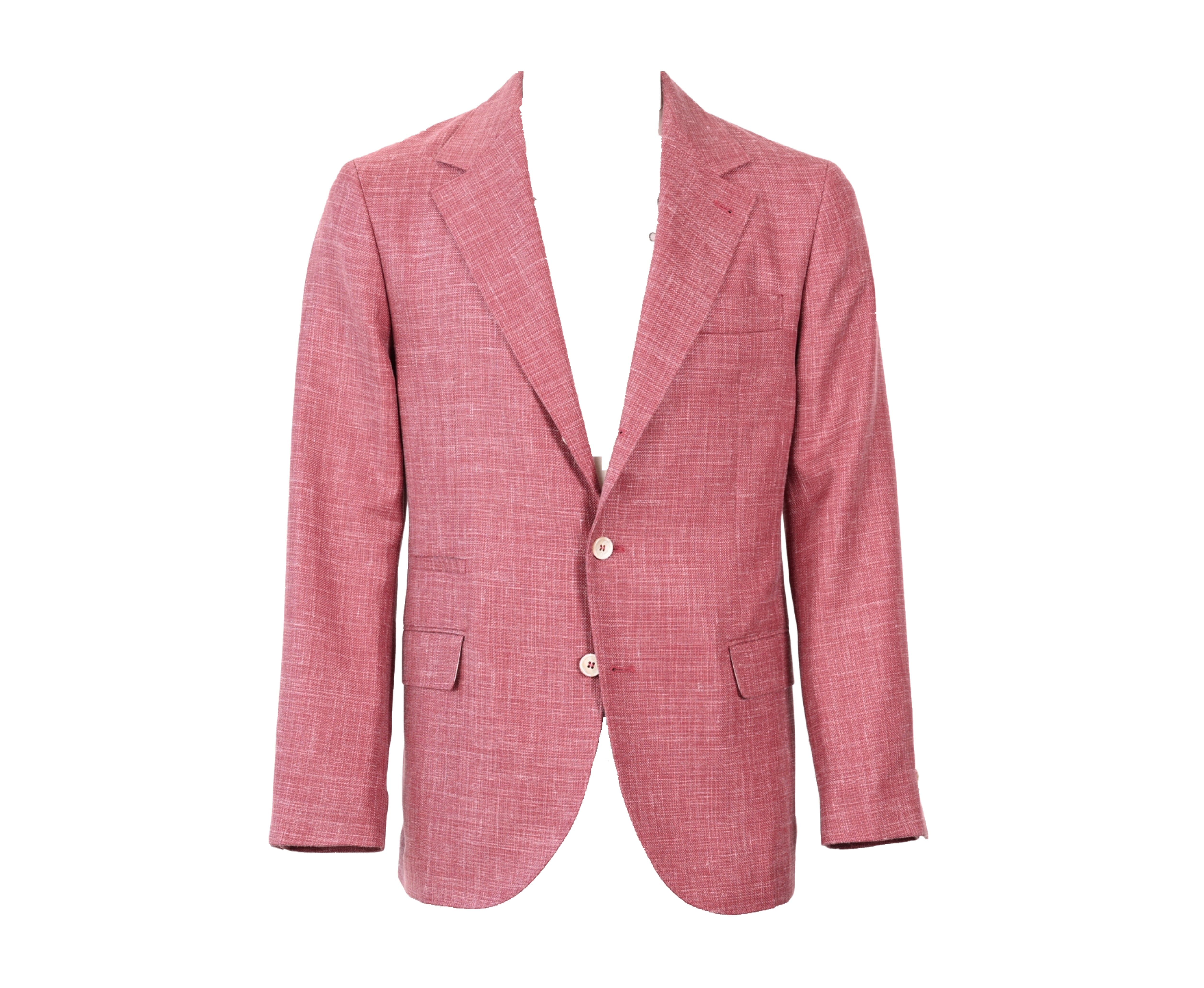 Pink checkered blazer on a white background
