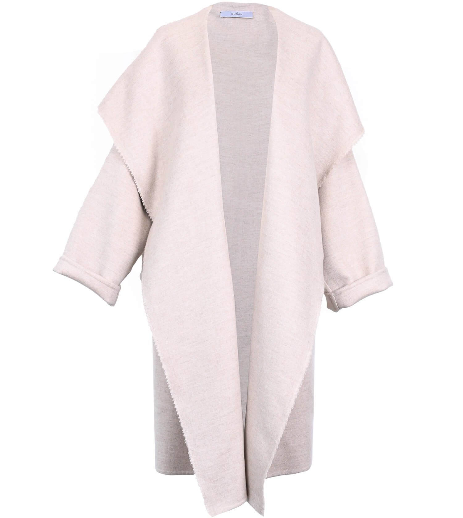 DUSAN Long Hooded Coat With Selvage Double Face Cashmere