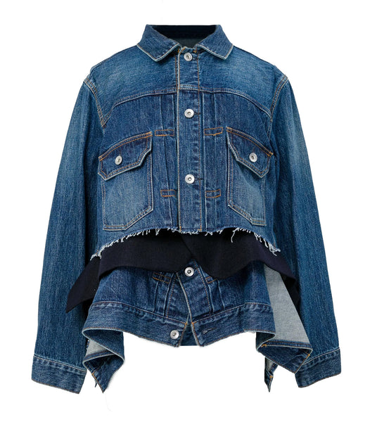 SACAI Denim x Wool Melton Jacket | Sam Malouf Authentic Luxury