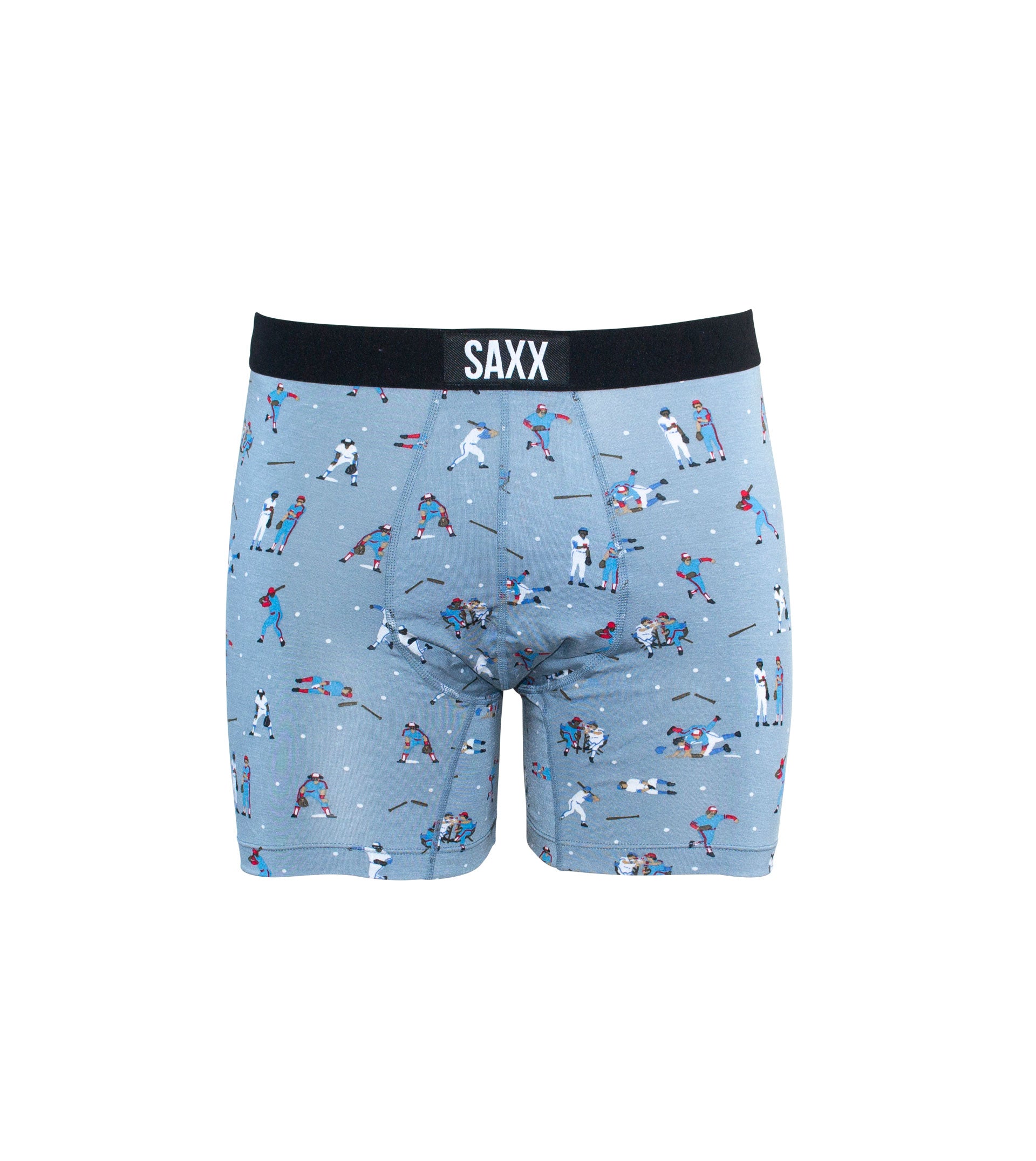 New SAXX Men's XL VIBE Boxer Brief Underwear Slim Fit Grey/Black