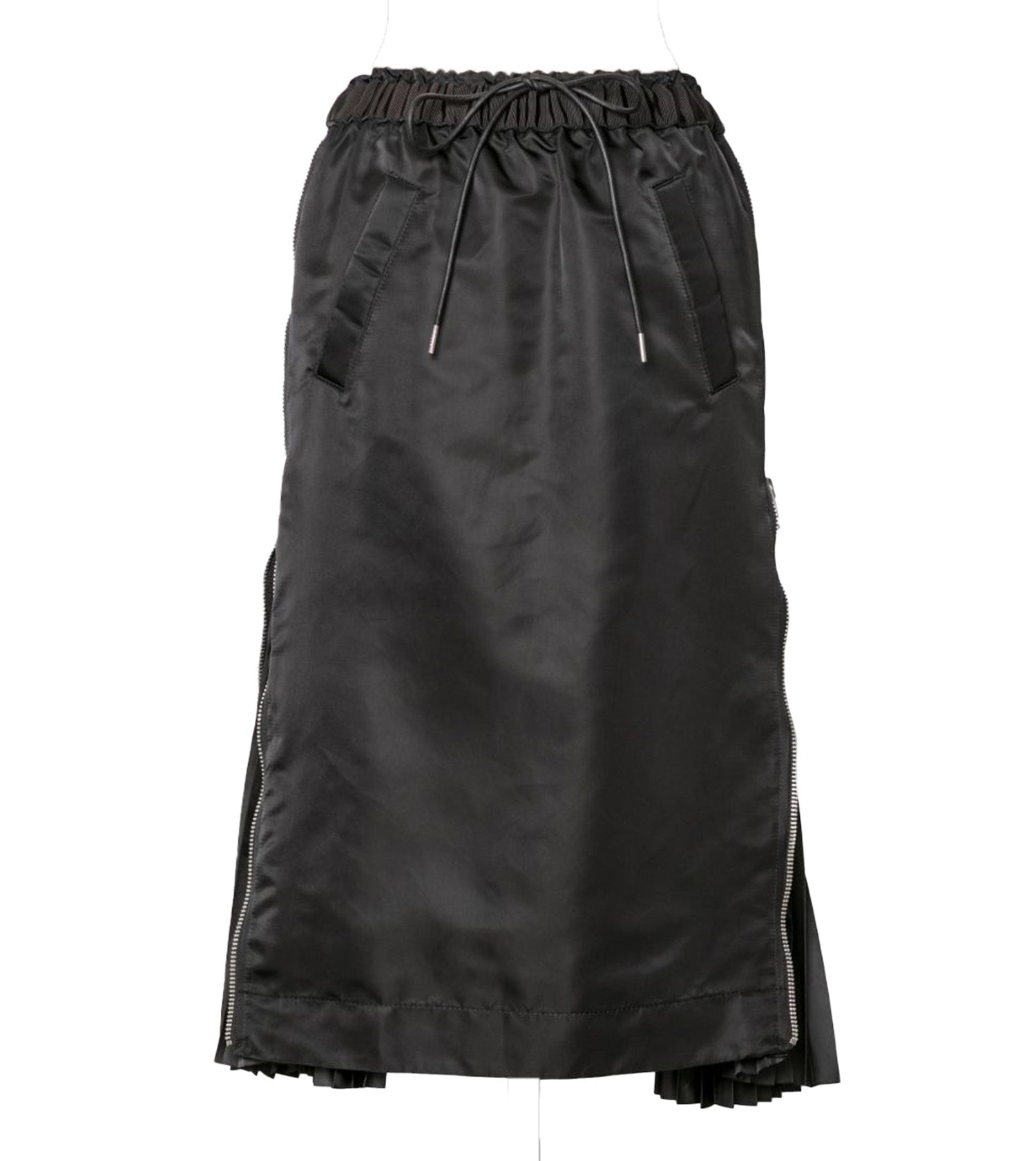 SACAI Black Nylon Twill Skirt