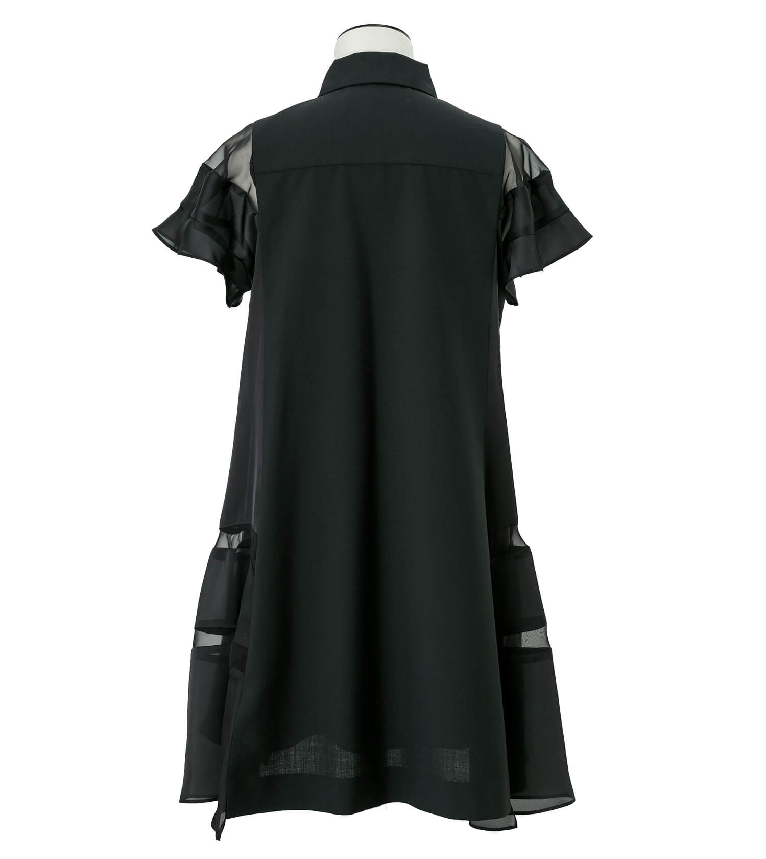 SACAI Suiting x Satin Dress With Pleated At The Back