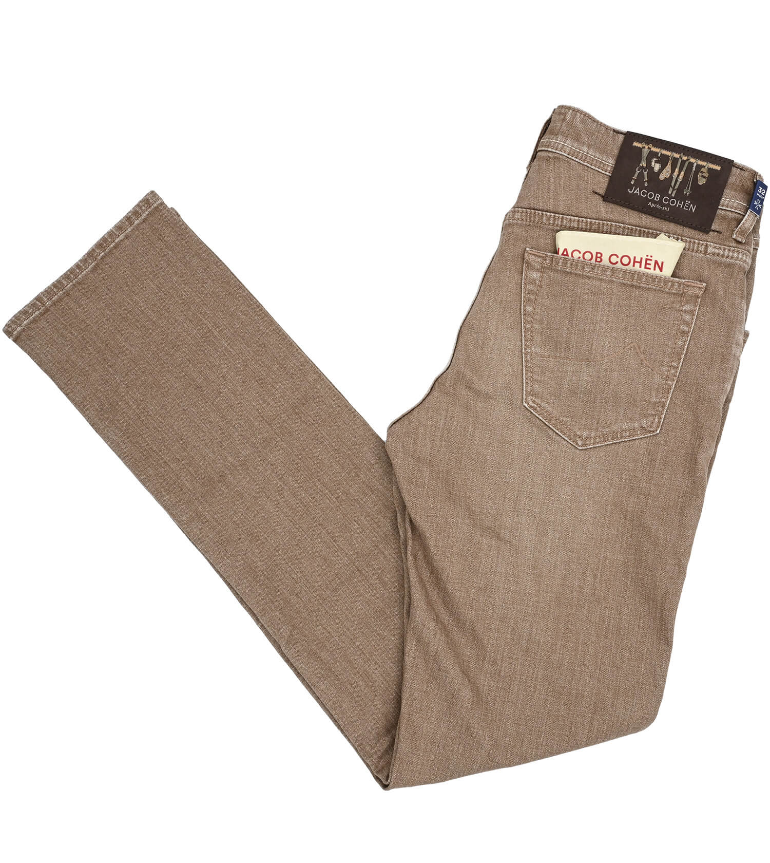 JACOB COHEN Washed Khaki 5 Pocket Pant