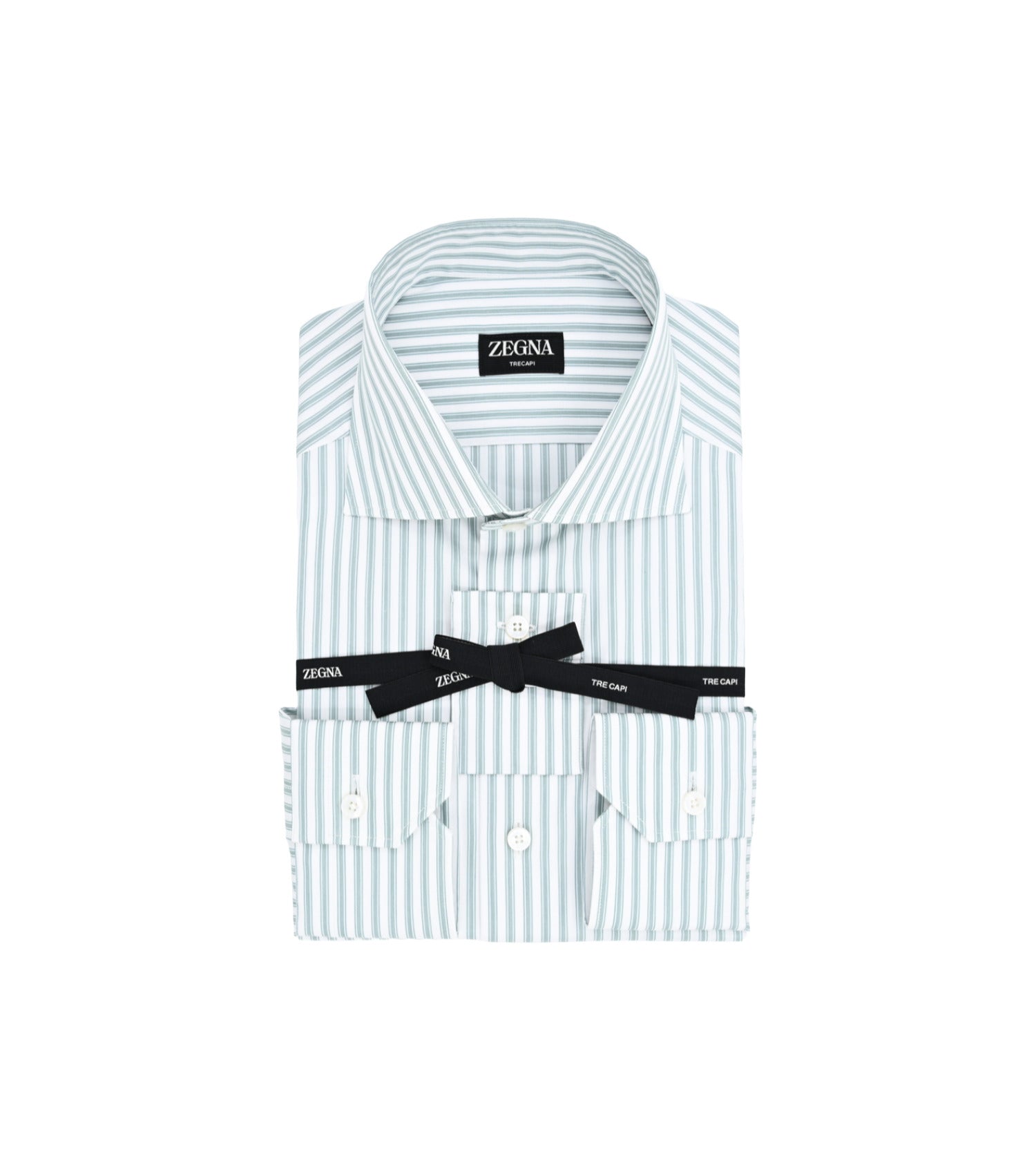 Zegna Men's Stripe Trofeo Comfort Dress Shirt, Br Blustrp, Men's, 42 Eu (16.5 Us), Shirts Tops Formal & Evening Dress Shirts