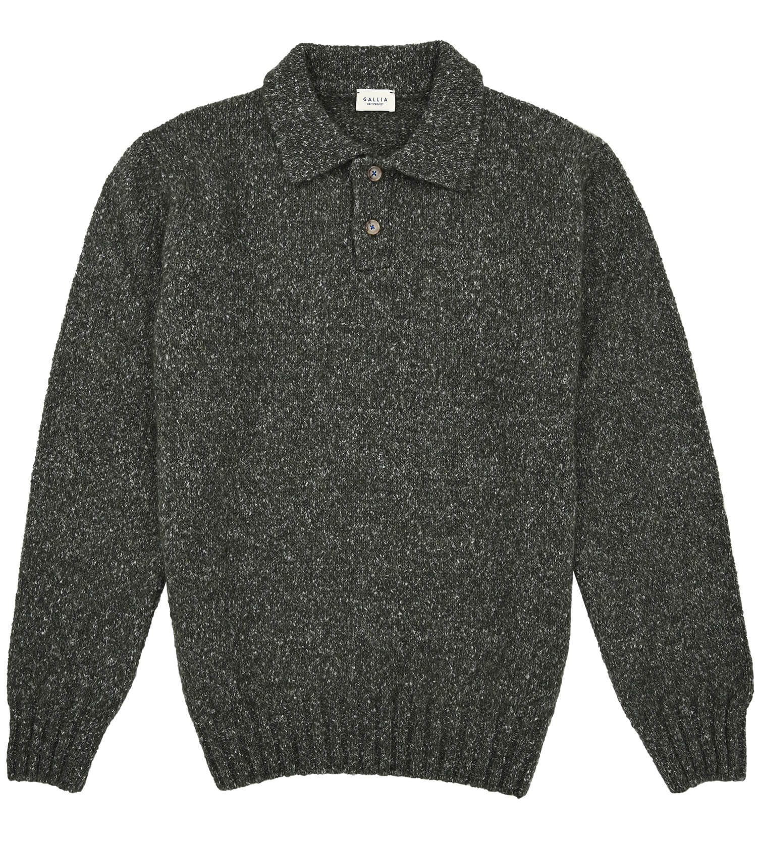 GALLIA Melange Long Sleeve Polo