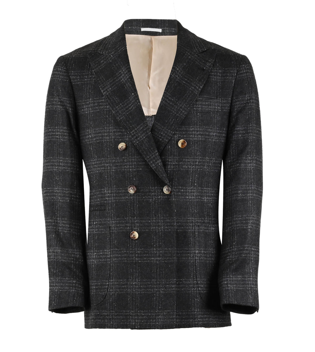 BRUNELLO CUCINELLI Double Breasted Check Pattern Suit | Sam Malouf ...