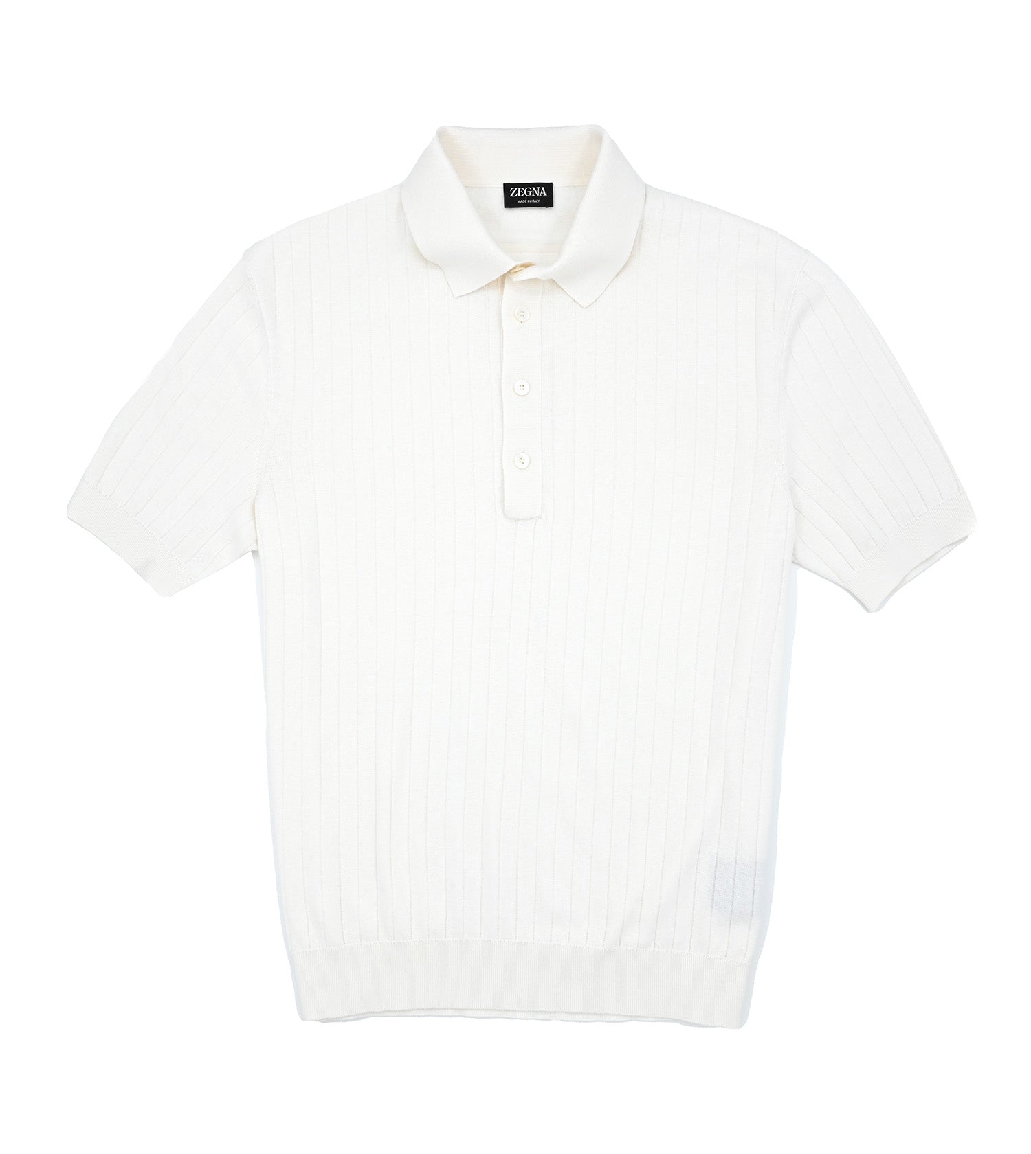 ZEGNA Cotton/Silk Rib Short Sleeve Polo