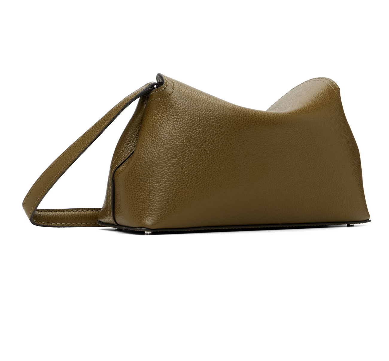 Brown leather handbag on a white background