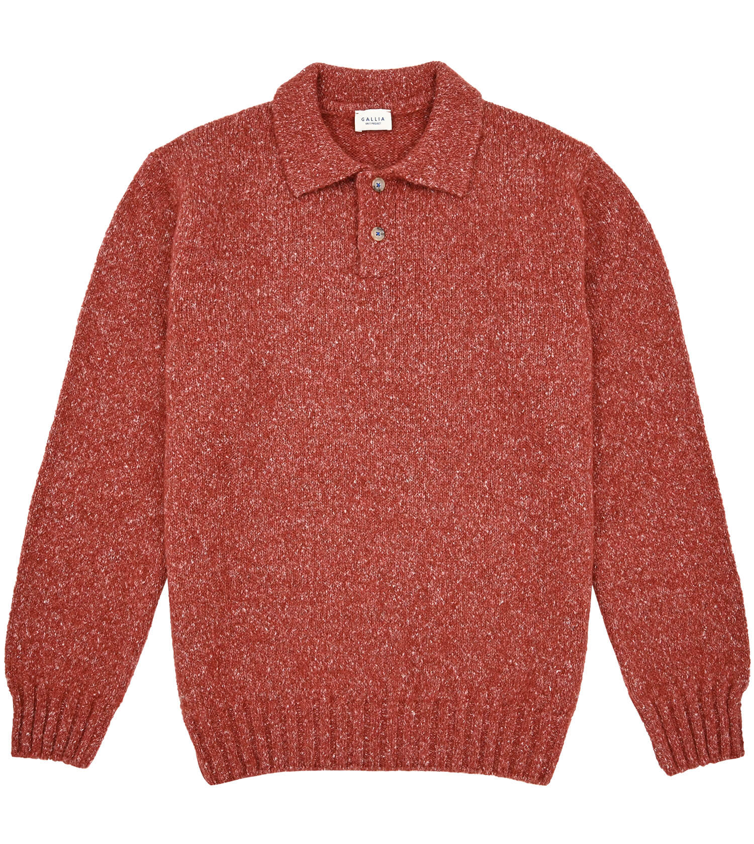 GALLIA Melange Long Sleeve Polo