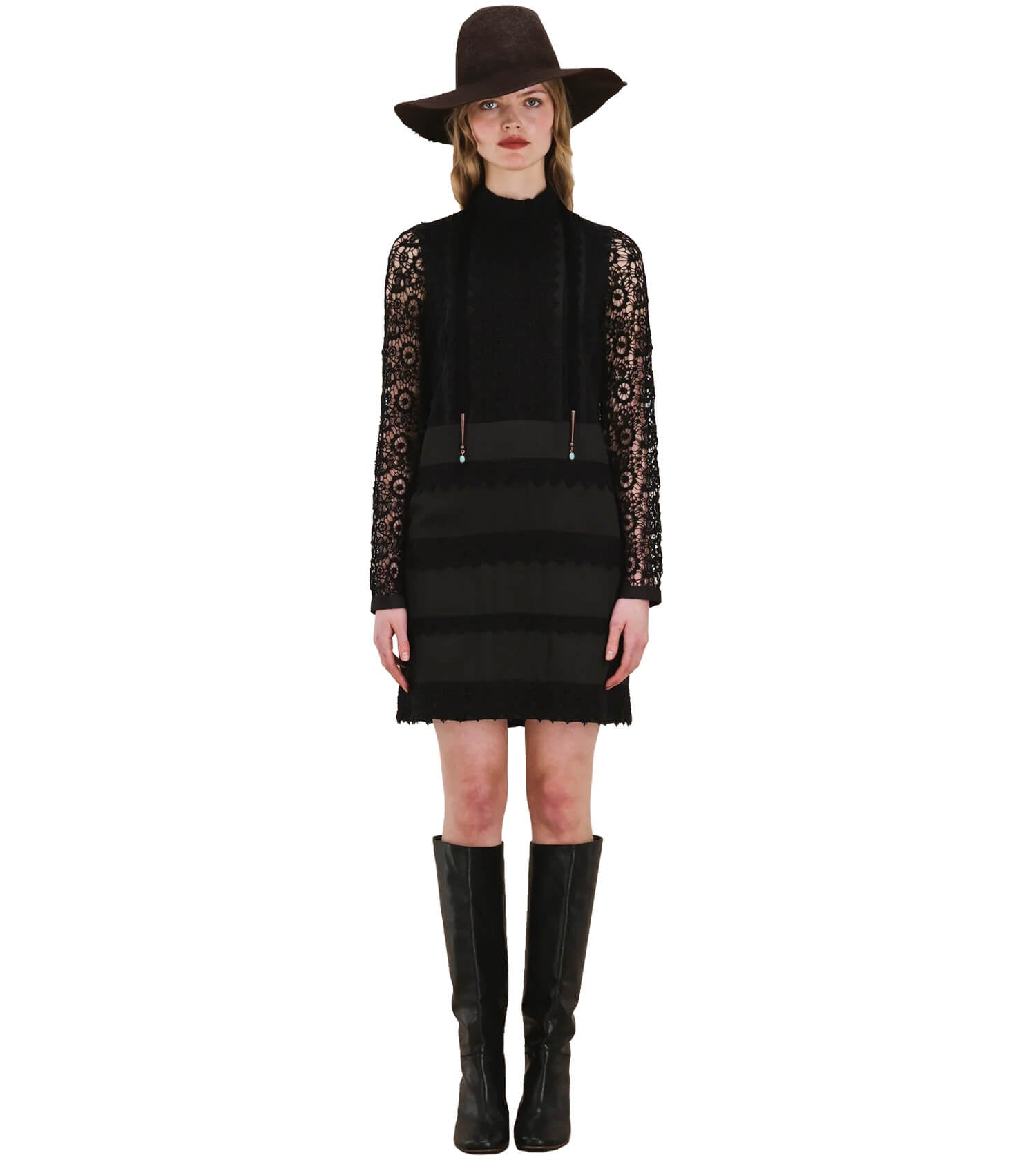 FORTELA Crochet Gervaise Satin Dress