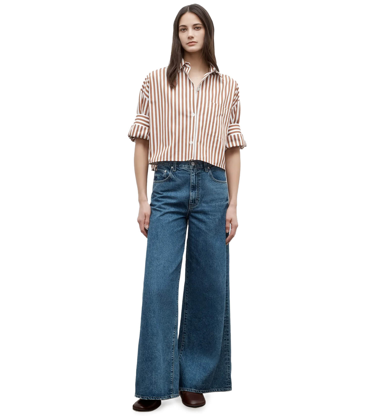 TWP Next EX Stripe Pattern Shirt
